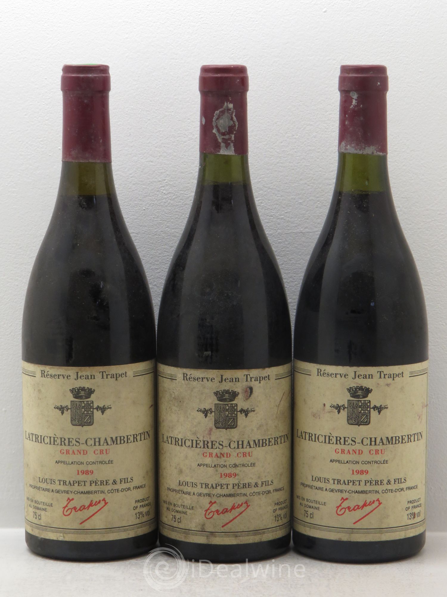 Latricières-Chambertin Grand Cru Domaine Trapet (Réserve Jean Trapet) 1989 - Lot de 3 bouteilles - 0