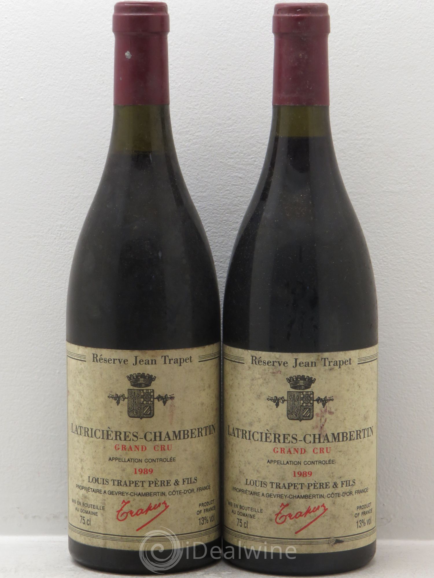 Latricières-Chambertin Grand Cru Domaine Trapet (Réserve Jean Trapet) 1989 - Lot de 2 bouteilles - 0