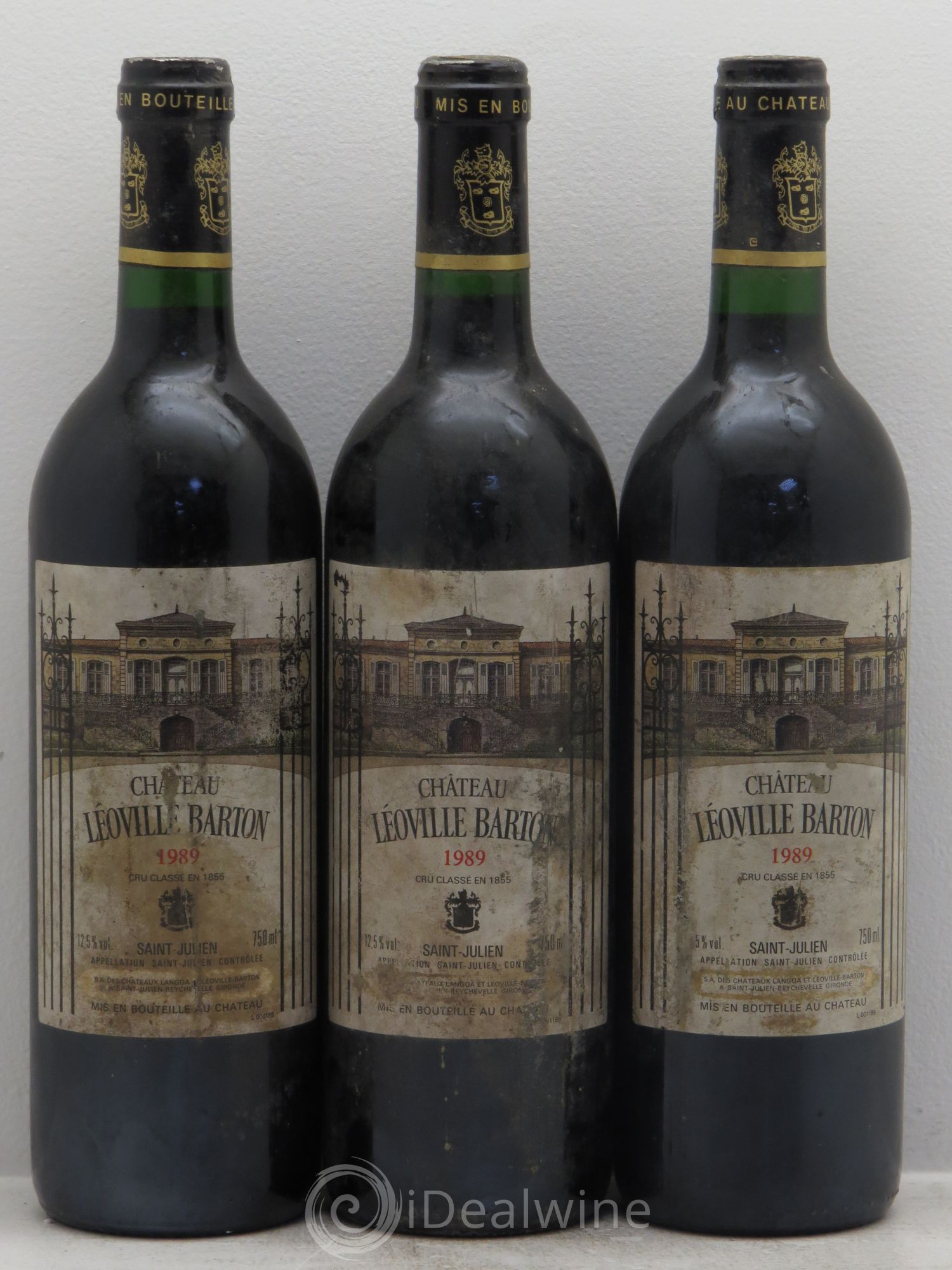 Château Léoville Barton 2ème Grand Cru Classé 1989 - Lot de 3 bouteilles - 0