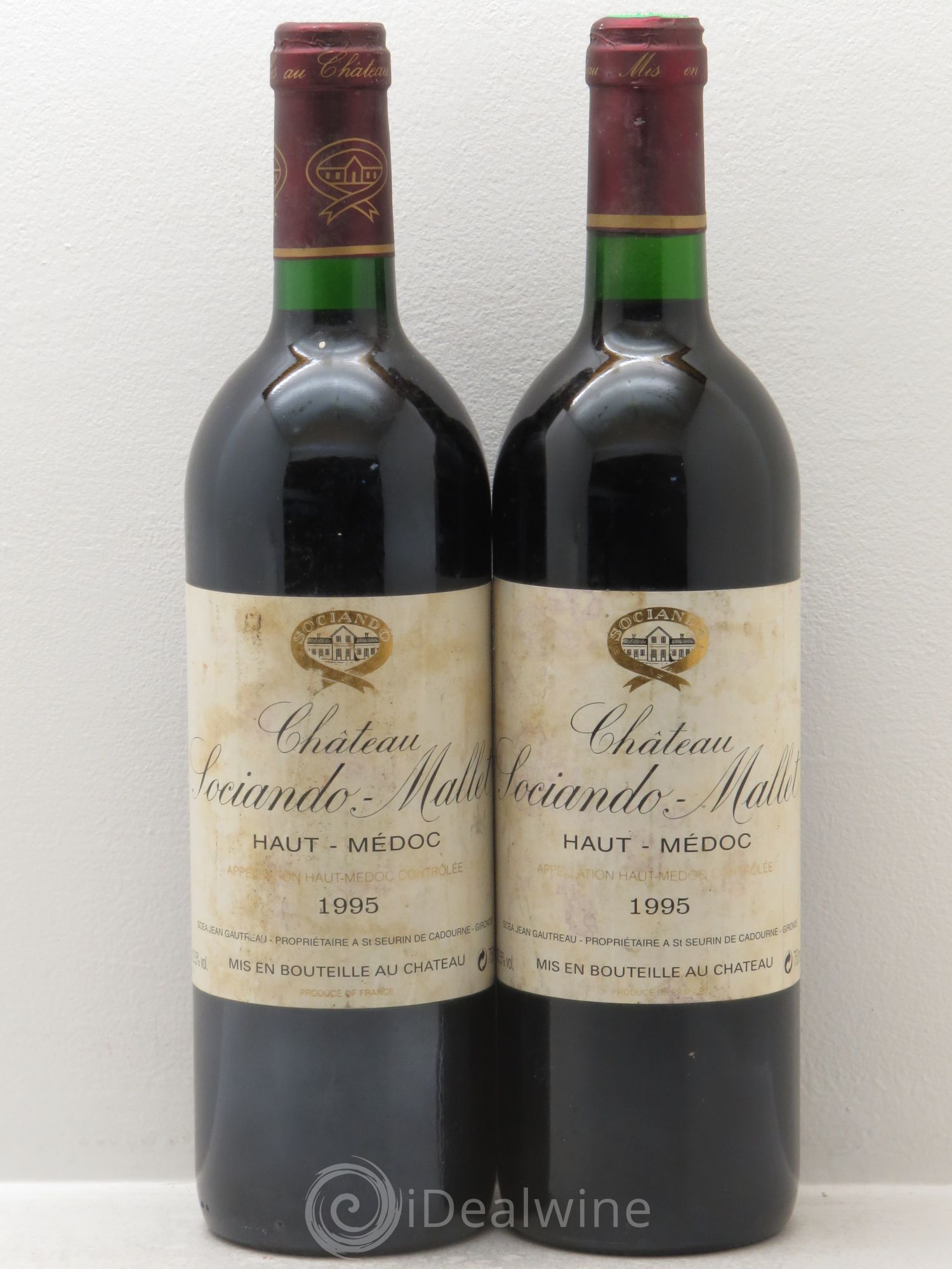 Château Sociando Mallet 1995 - Lot de 2 bouteilles - 0
