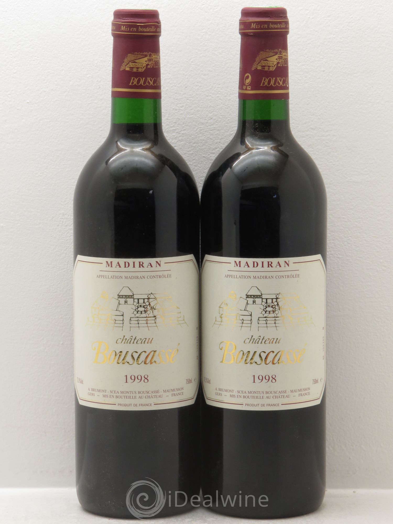 Madiran Château Bouscassé Alain Brumont 1998 - Lot de 2 bouteilles - 0