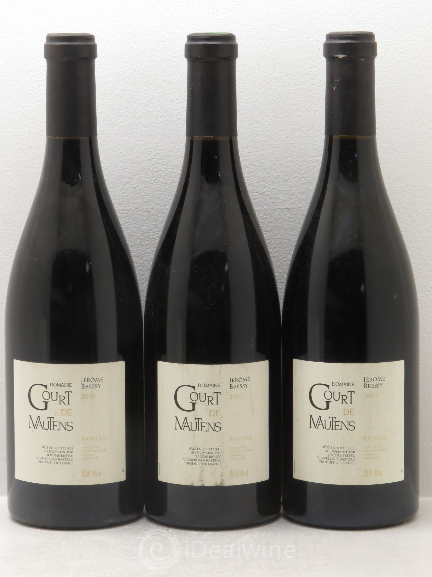 Rasteau Domaine Gourt de Mautens - Jérôme Bressy 2003 - Lot de 3 bouteilles - 0