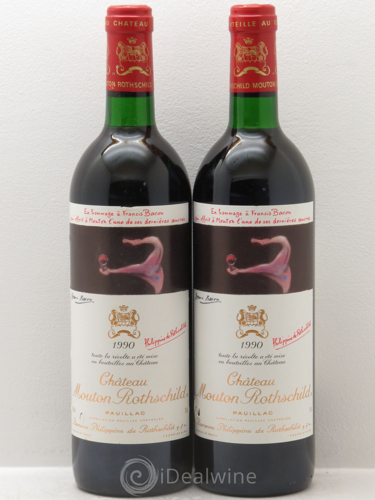 Château Mouton Rothschild 1er Grand Cru Classé 1990 - Lot de 2 bouteilles - 0