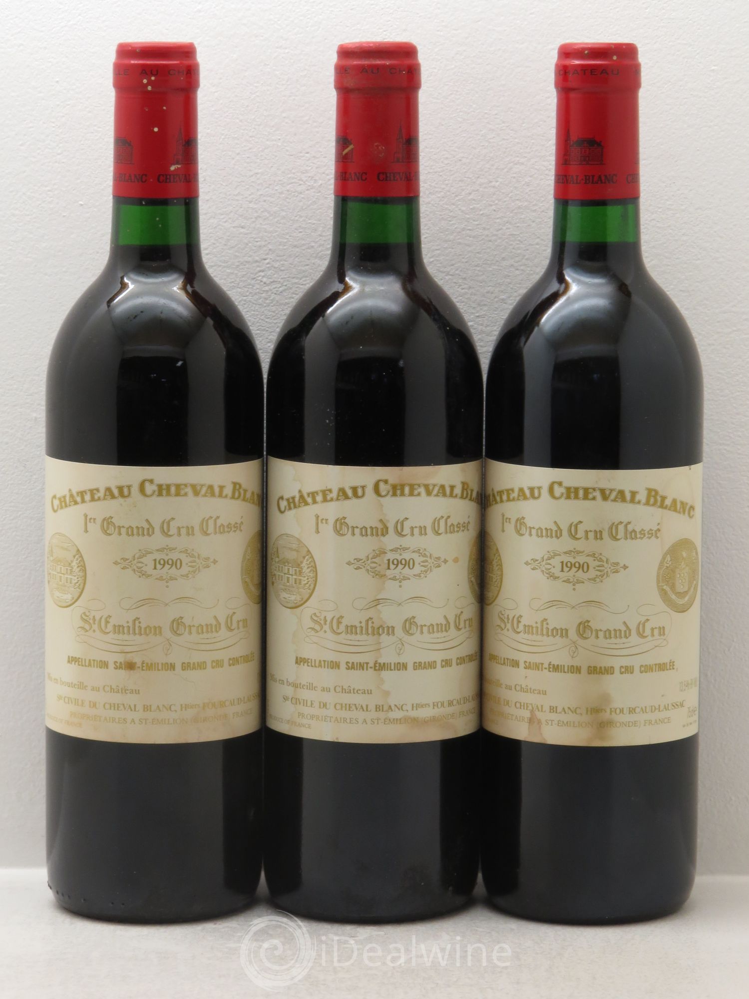 Château Cheval Blanc 1er Grand Cru Classé A 1990 - Lot de 3 bouteilles - 0