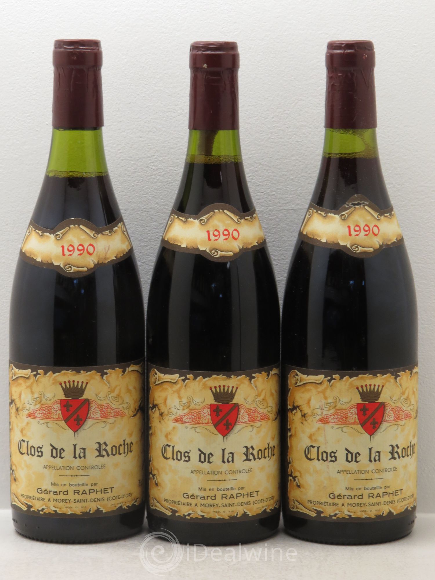 Clos de la Roche Grand Cru Gérard Raphet (Domaine) 1990 - Lot de 3 bouteilles - 0