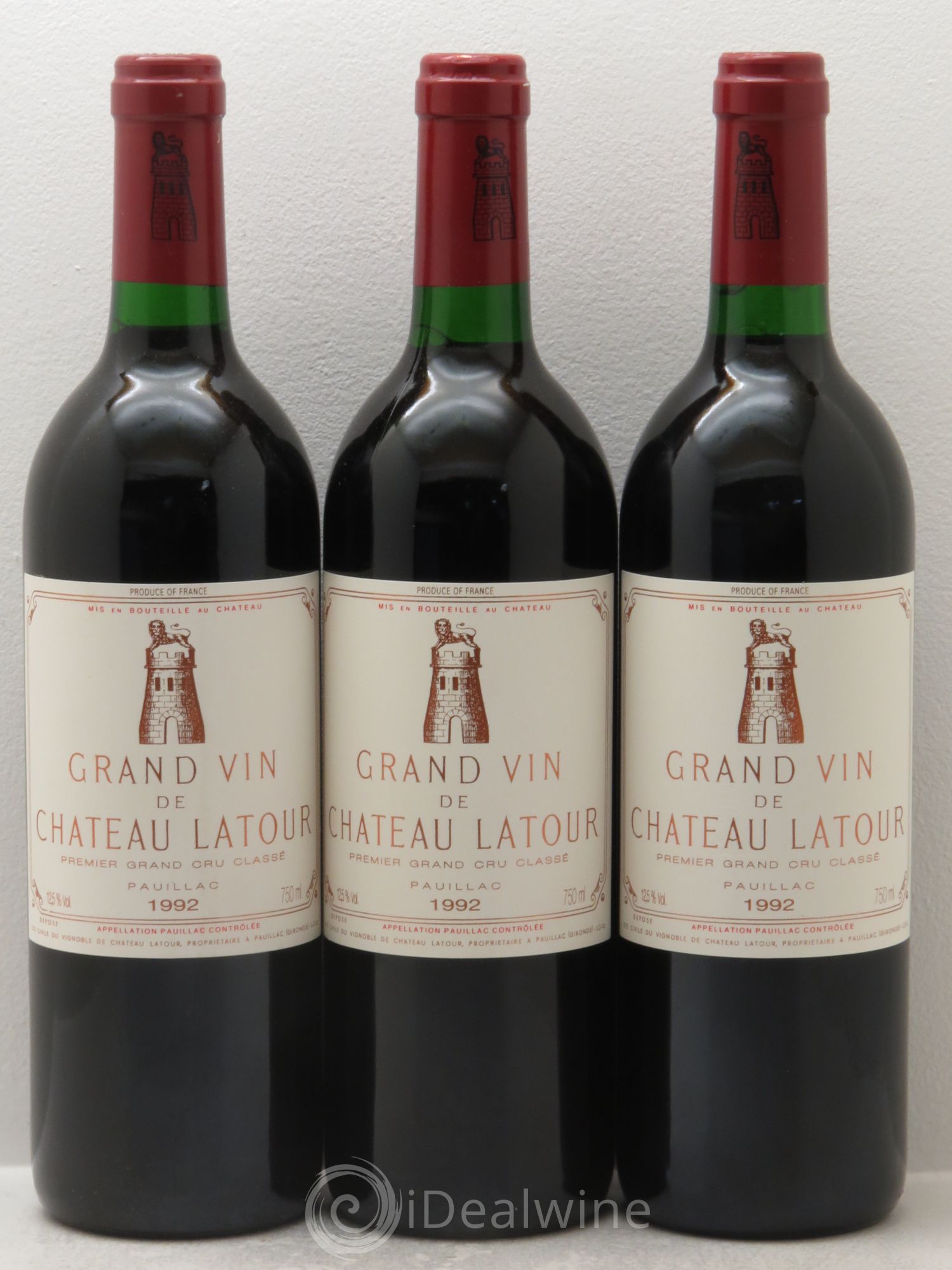Château Latour 1er Grand Cru Classé 1992 - Lot de 3 bouteilles - 0