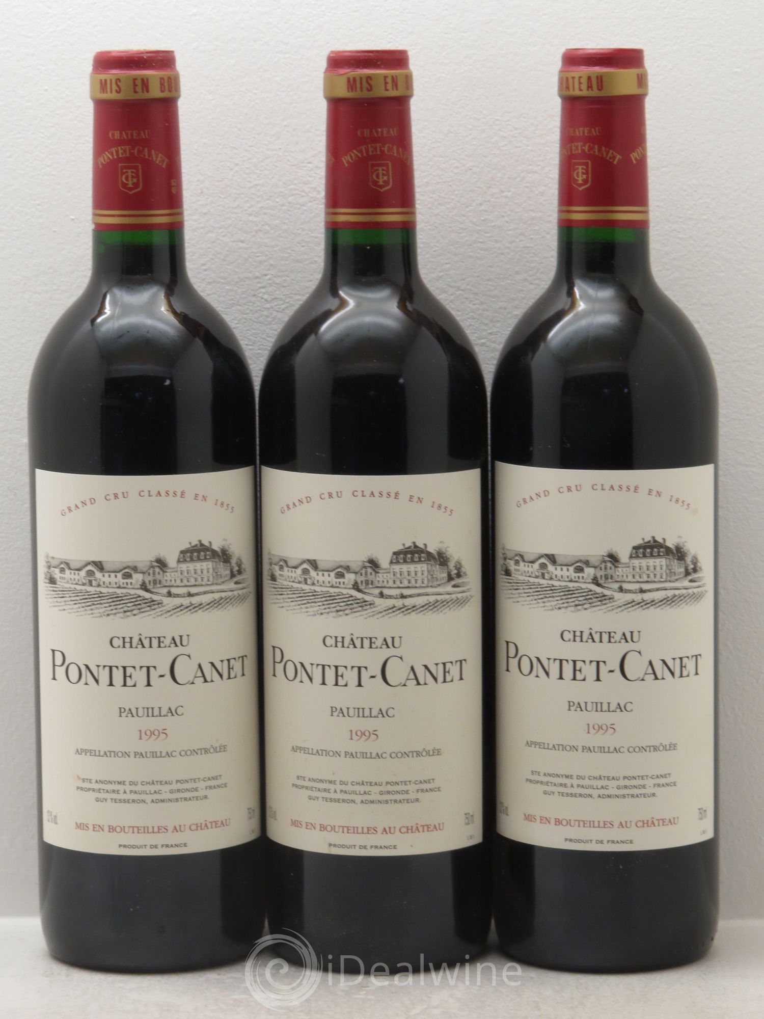 Château Pontet Canet 5ème Grand Cru Classé 1995 - Lot de 3 bouteilles - 0