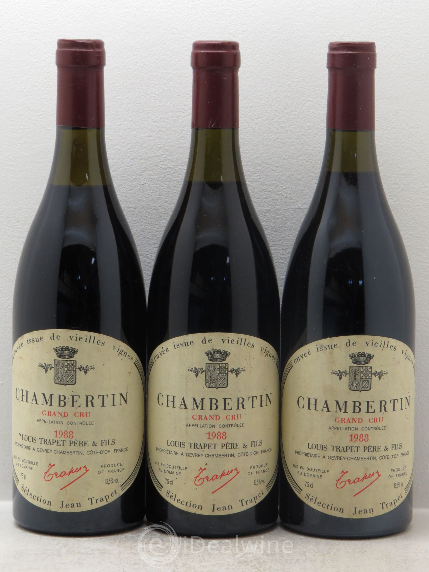 Chambertin Grand Cru Domaine Trapet Vieilles Vignes 1988 - Lot de 3 bouteilles - 0