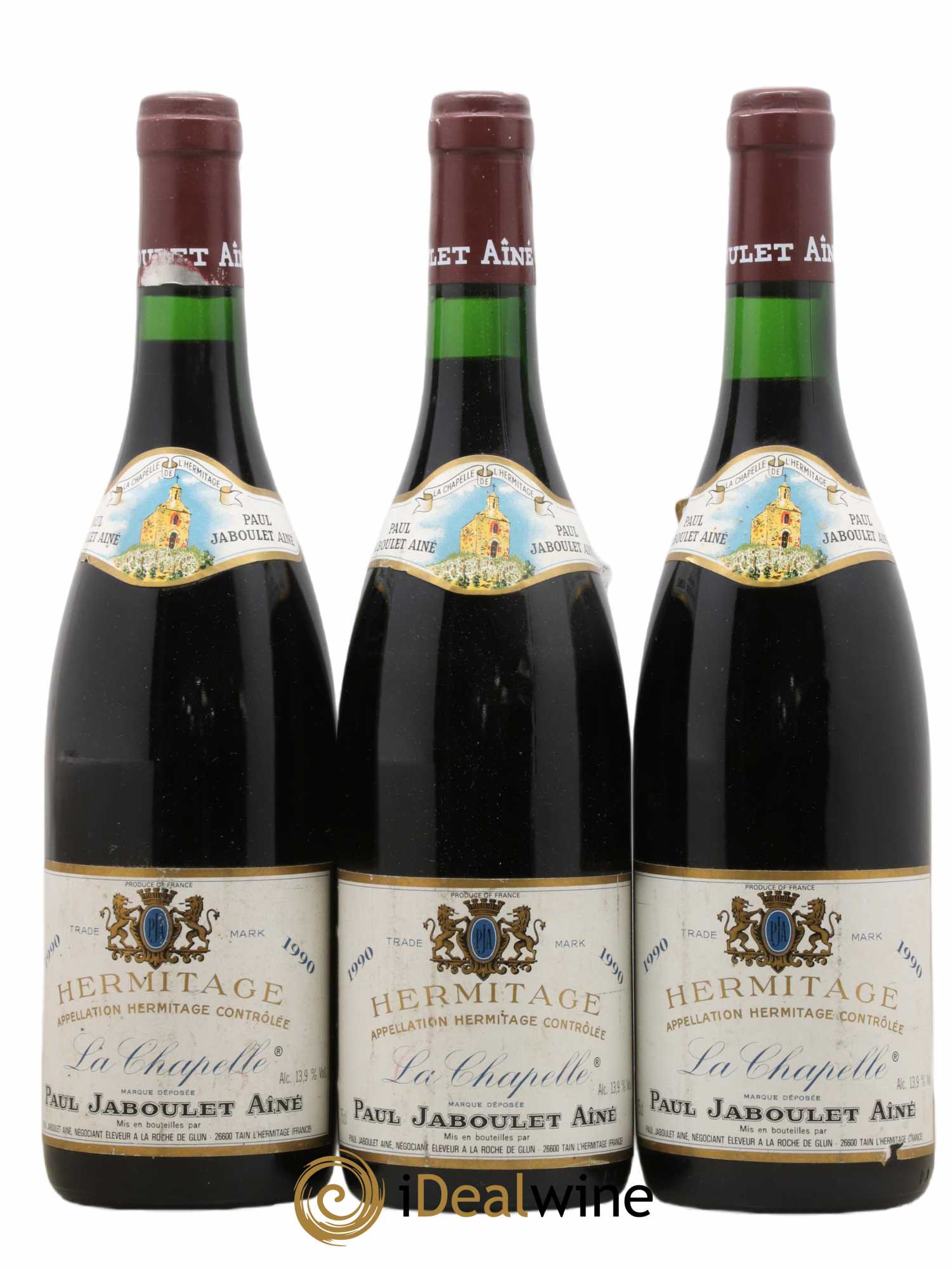 Hermitage La Chapelle Paul Jaboulet Ainé 1990 - Lot de 3 bouteilles - 0