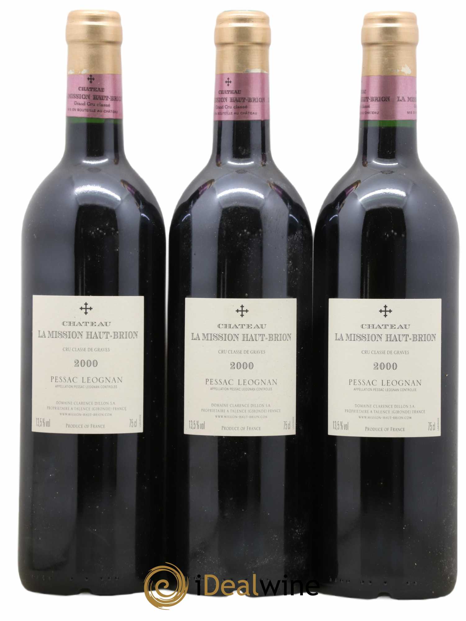 Château la Mission Haut-Brion Cru Classé de Graves 2000 - Lot de 3 bouteilles - 1