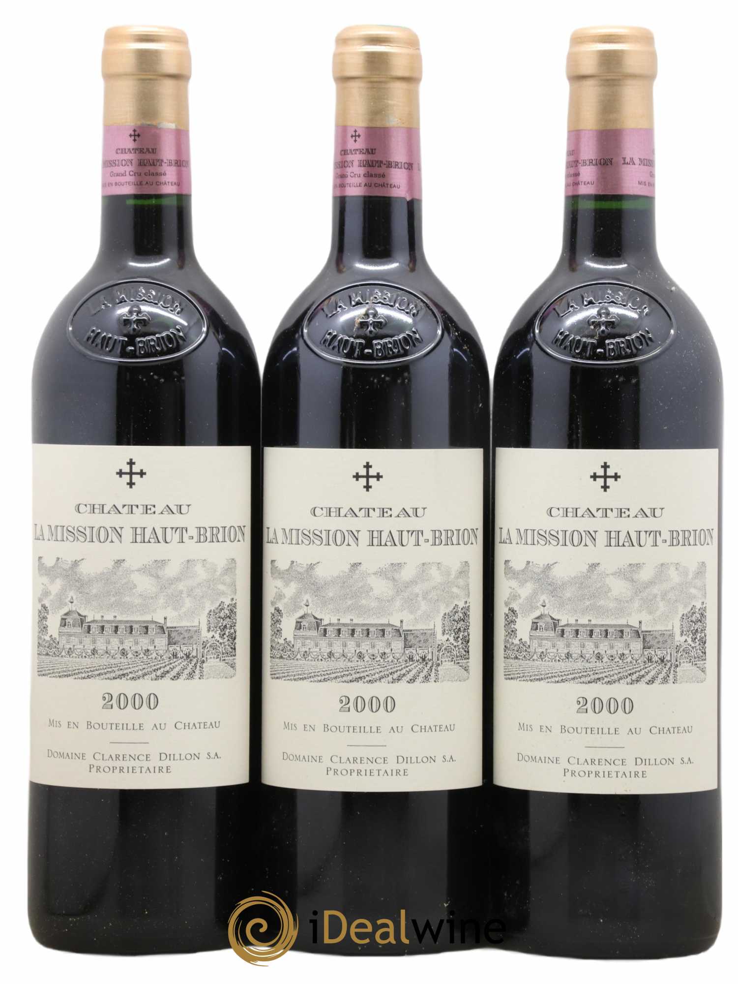 Château la Mission Haut-Brion Cru Classé de Graves 2000 - Lot de 3 bouteilles - 0
