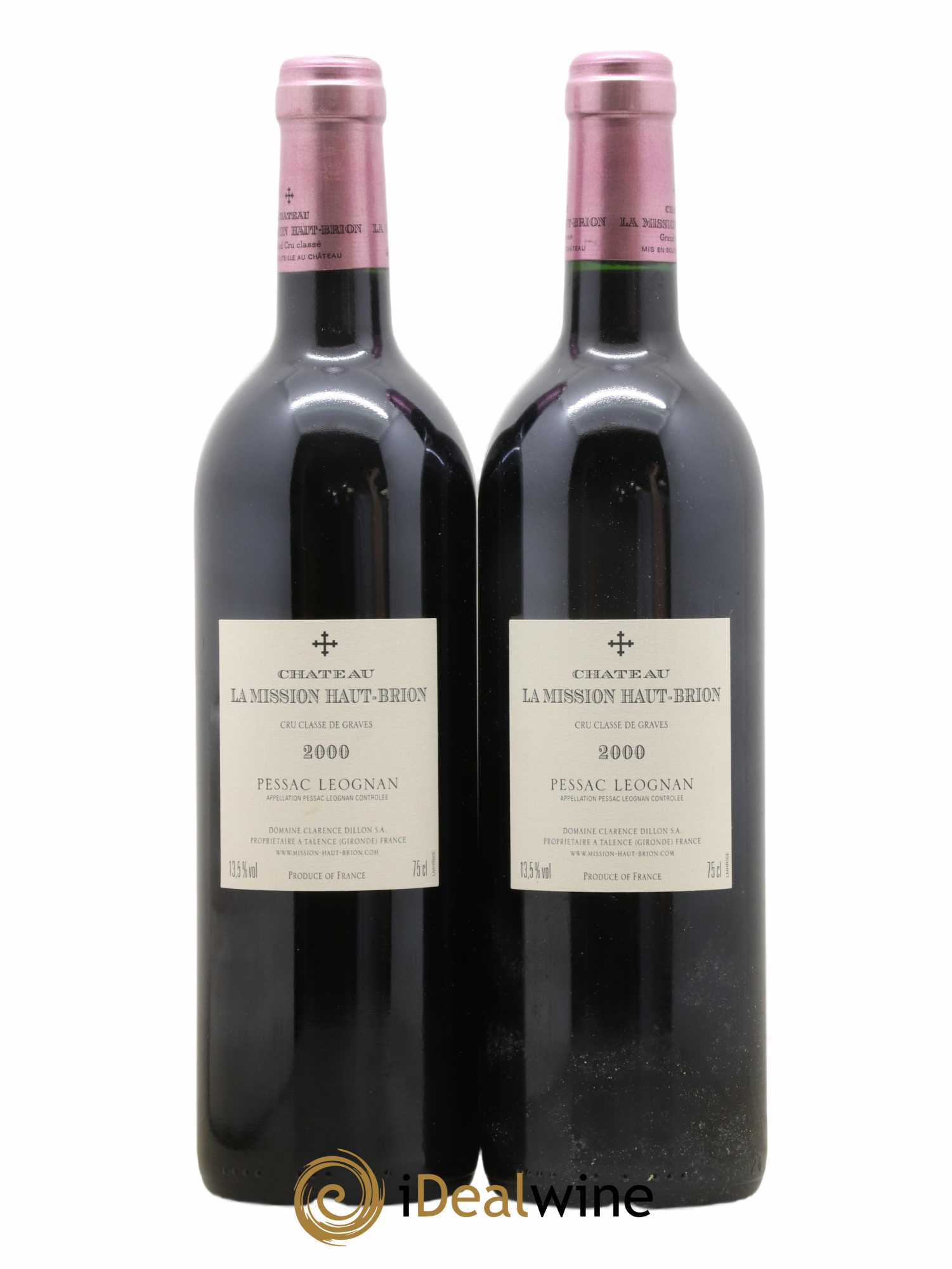 Château la Mission Haut-Brion Cru Classé de Graves 2000 - Lot de 2 bouteilles - 1