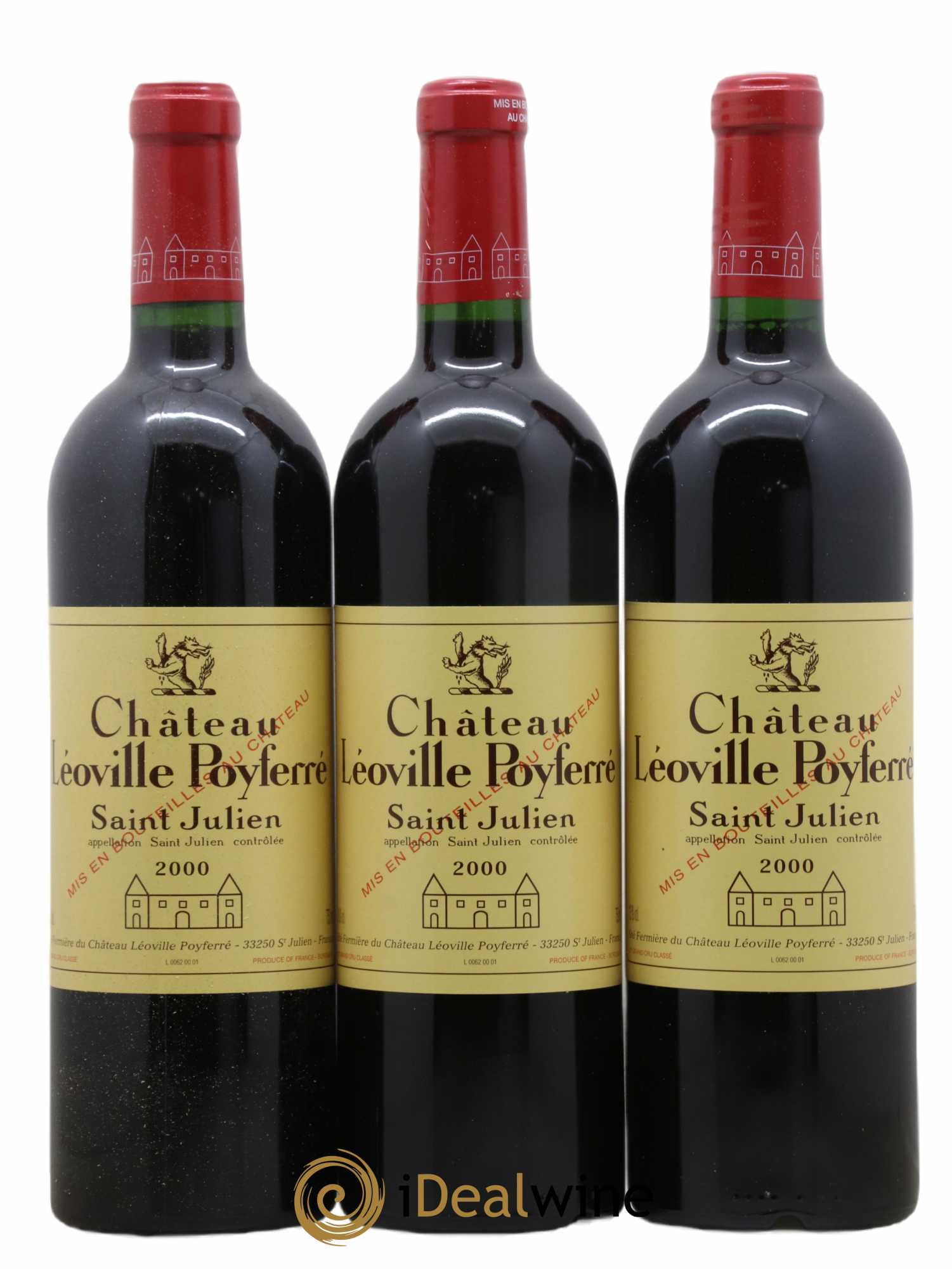 Château Léoville Poyferré 2ème Grand Cru Classé 2000 - Lot de 3 bouteilles - 0