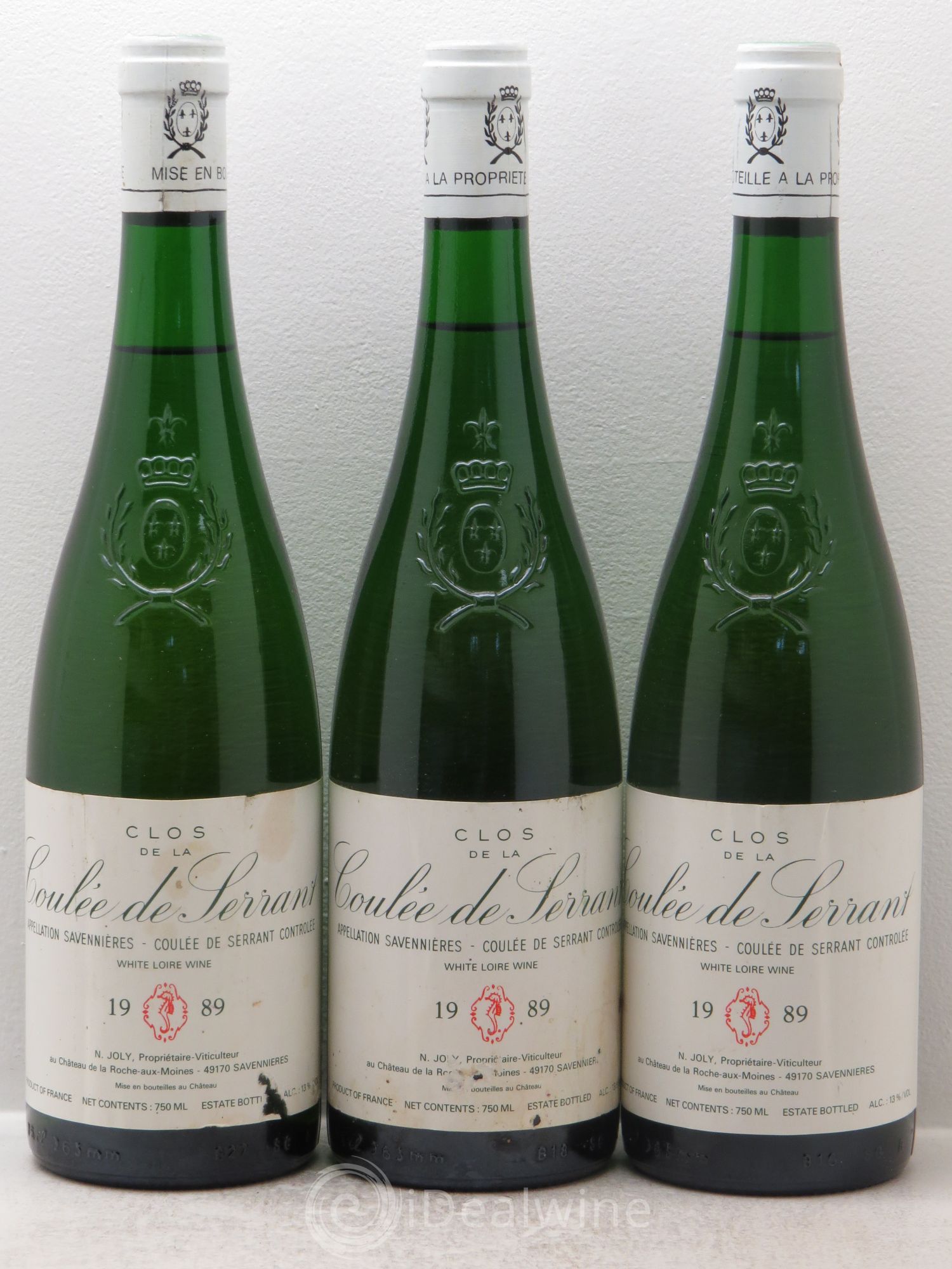 Savennières Clos de la Coulée de Serrant Vignobles de la Coulée de Serrant - Nicolas Joly 1989 - Lot de 3 bouteilles - 0