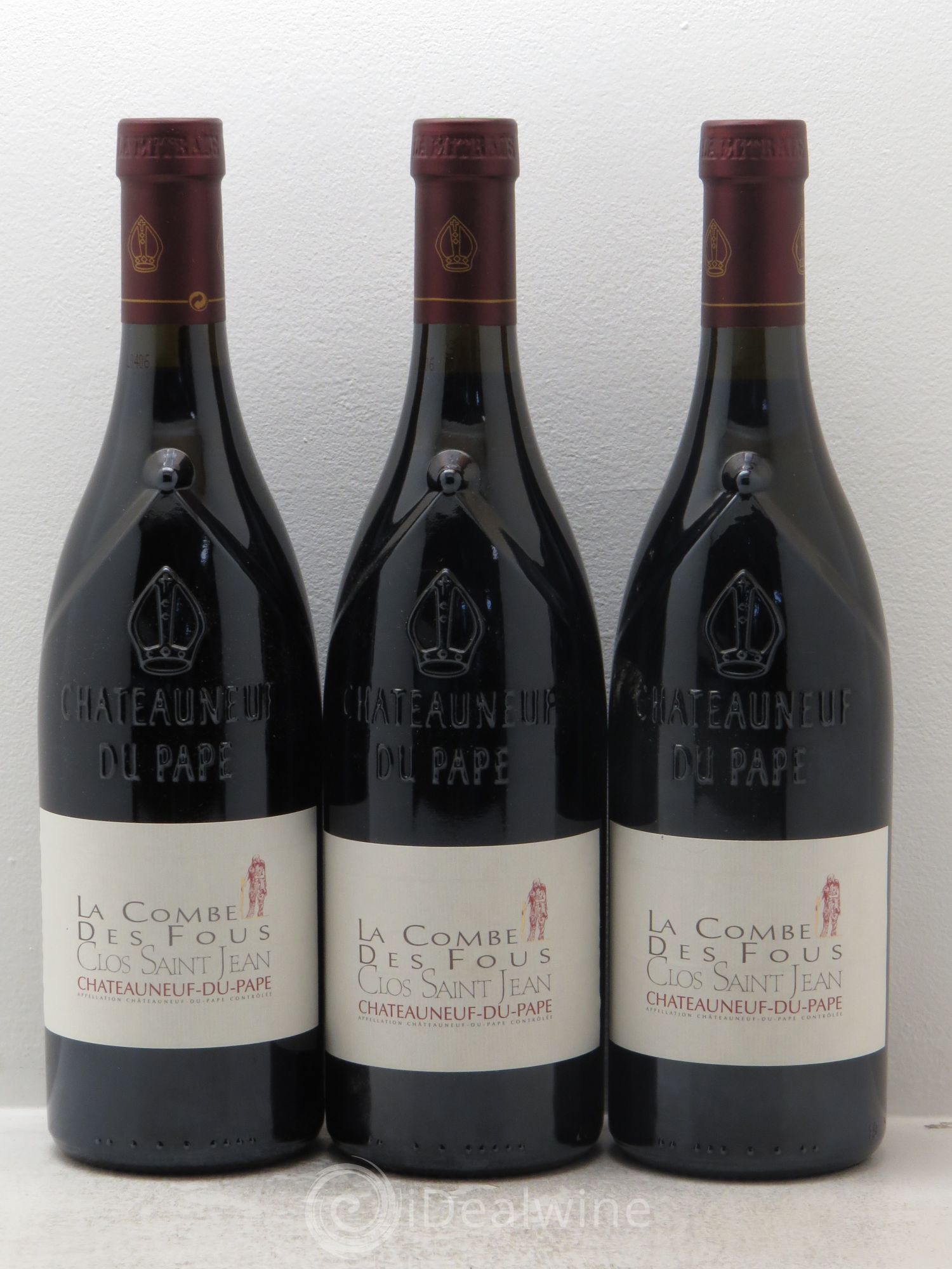 Châteauneuf-du-Pape Clos Saint-Jean La Combe des Fous Pascal et Vincent Maurel 2004 - Lot de 3 bouteilles - 0