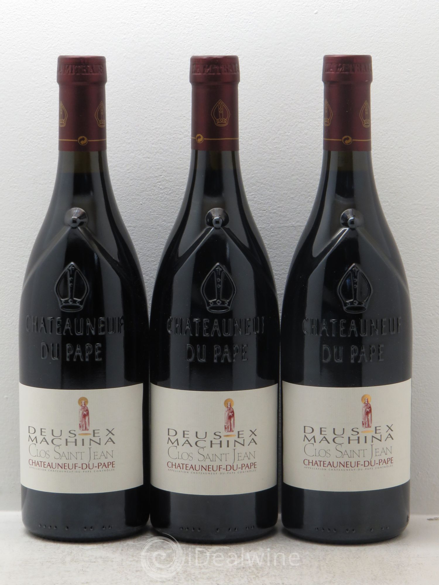 Châteauneuf-du-Pape Clos Saint-Jean Deus Ex Machina Pascal et Vincent Maurel 2004 - Lot de 3 bouteilles - 0