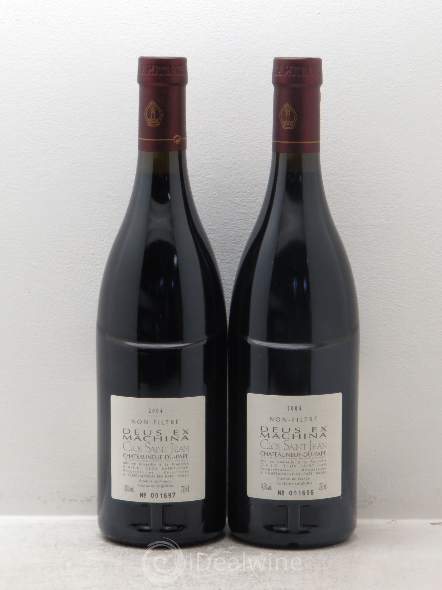 Châteauneuf-du-Pape Clos Saint-Jean Deus Ex Machina Pascal et Vincent Maurel 2004 - Lot de 2 bouteilles - 1