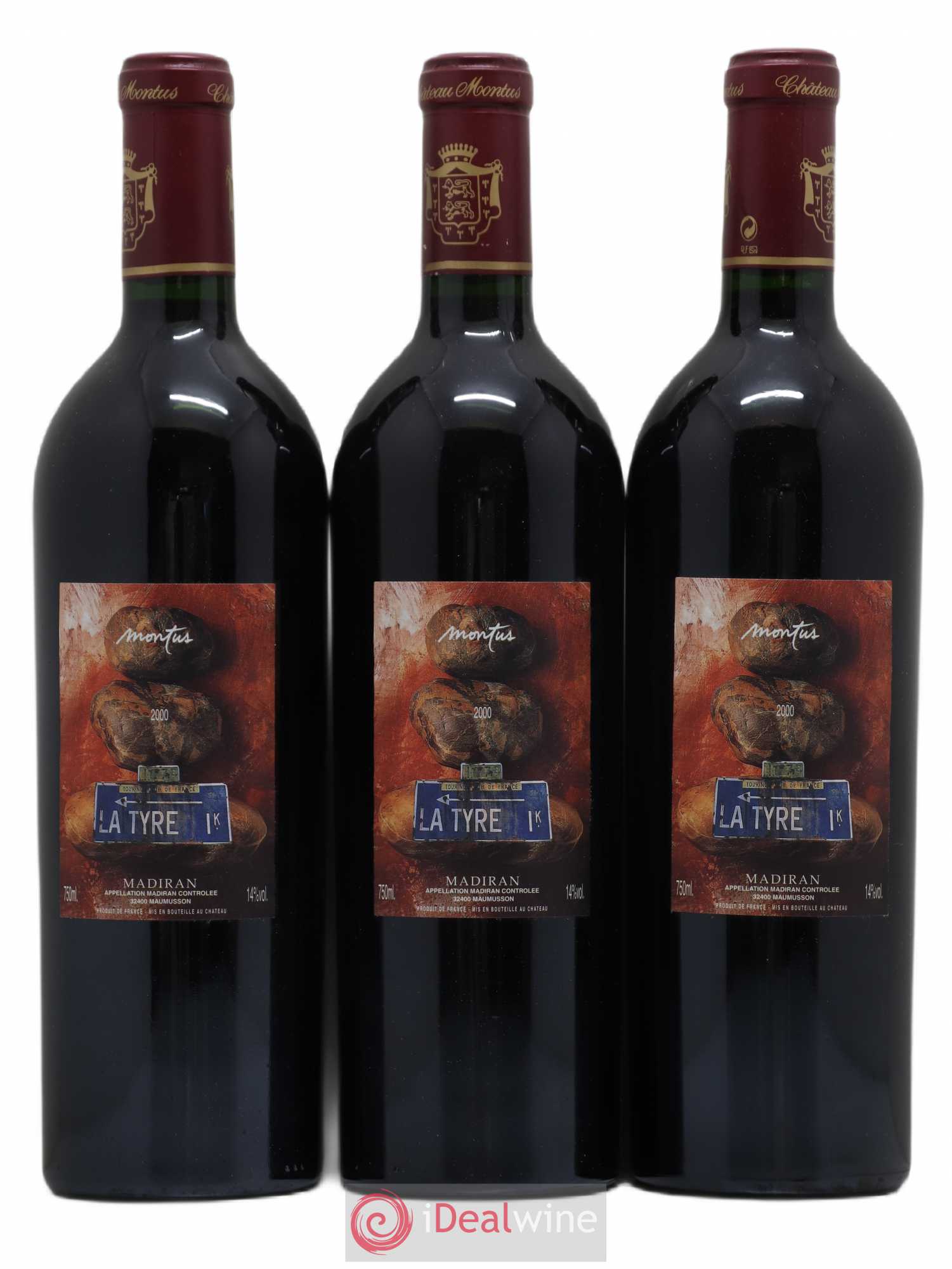 Madiran Château Montus-La Tyre Alain Brumont 2000 - Lot de 3 bouteilles - 0