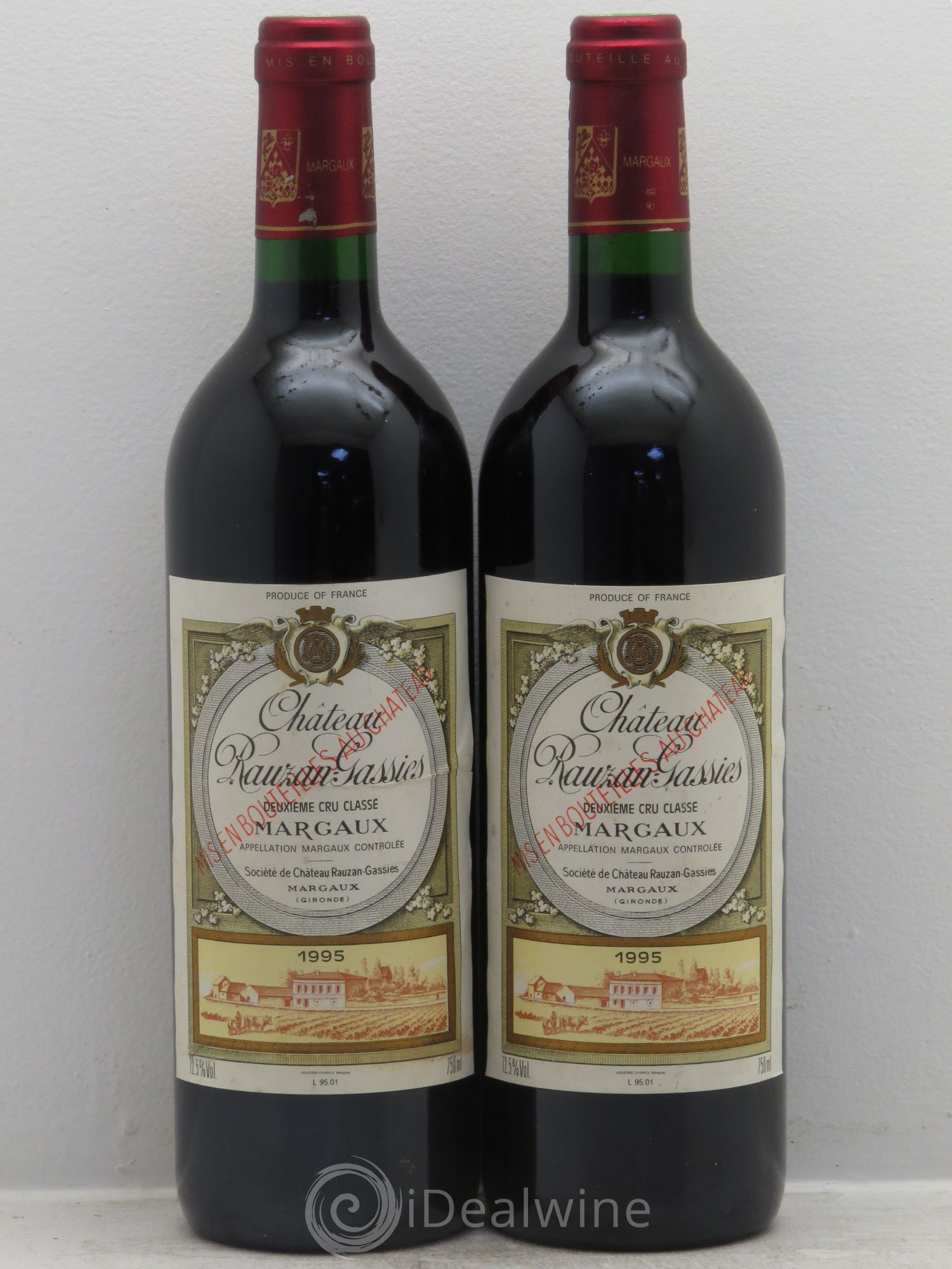 Château Rauzan-Gassies 2ème Grand Cru Classé 1995 - Lot de 2 bouteilles - 0