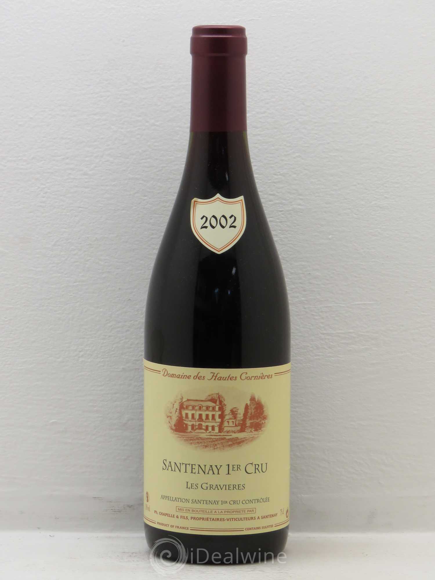 Santenay 1er Cru Les Gravieres Domaine des Hautes Cornières 2002 - Posten von 1 Flasche - 0