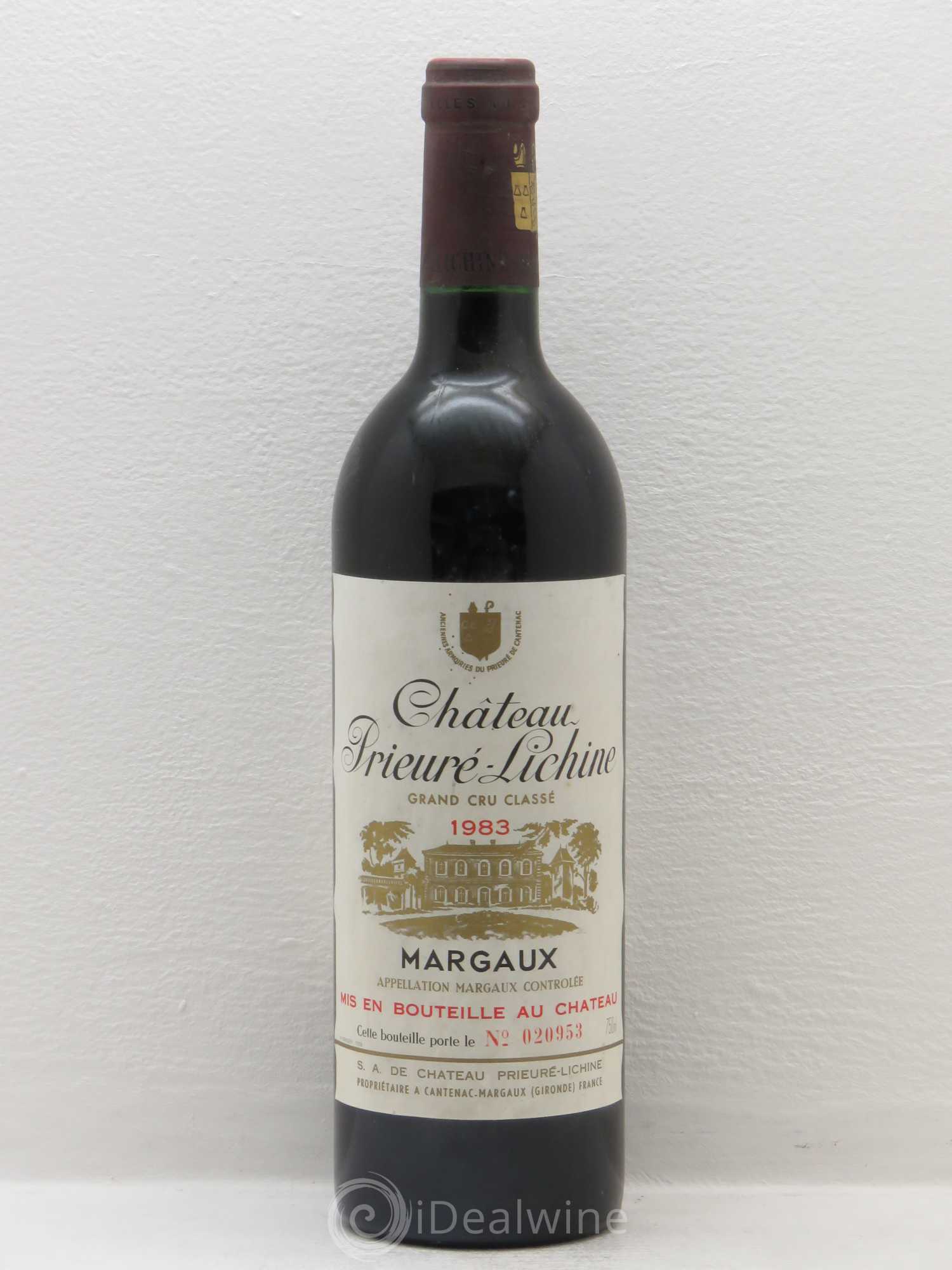 Château Prieuré Lichine 4ème Grand Cru Classé 1983 - Lot de 1 bouteille - 0