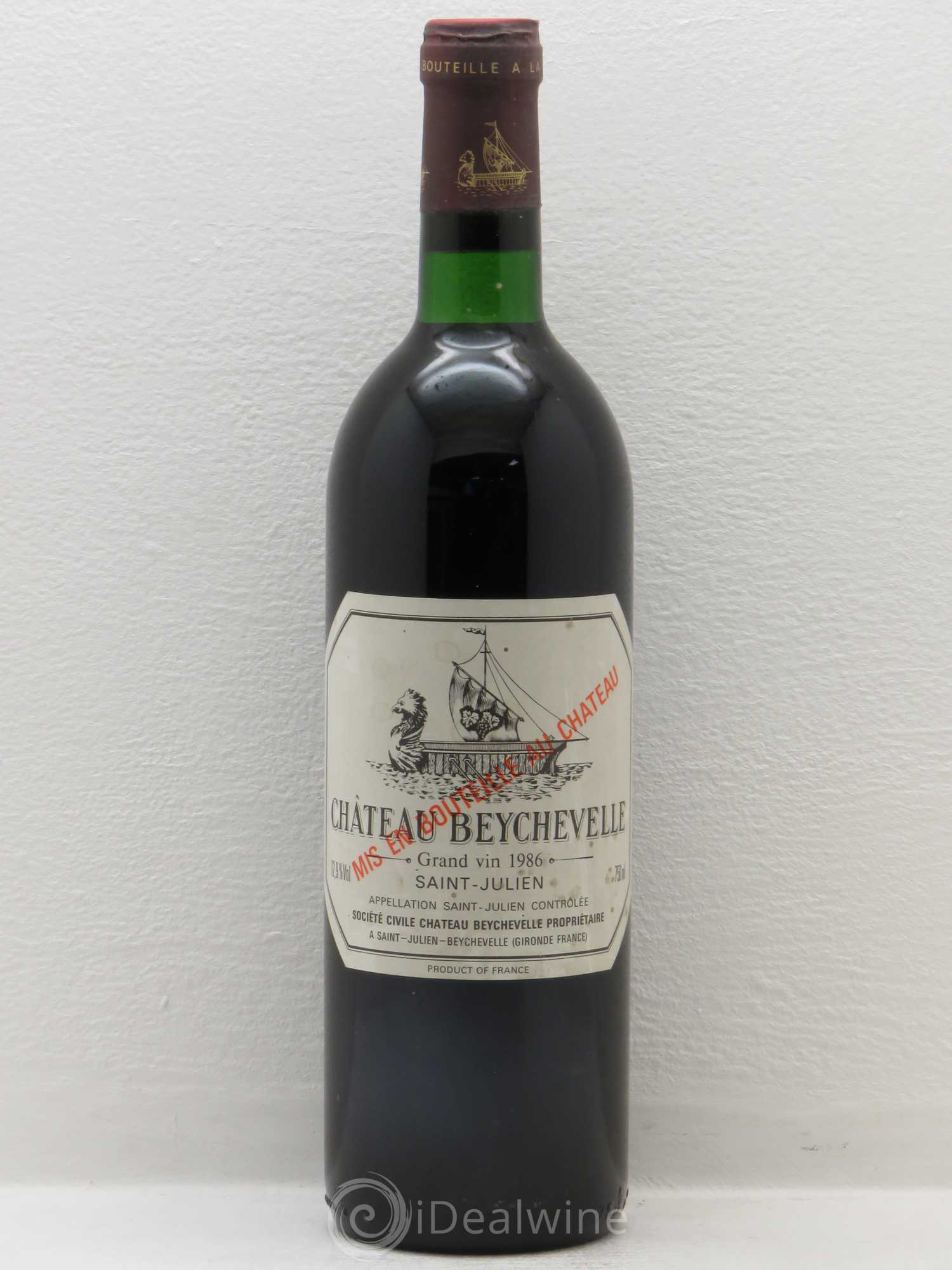 Château Beychevelle 4ème Grand Cru Classé 1986 - Lot de 1 bouteille - 0