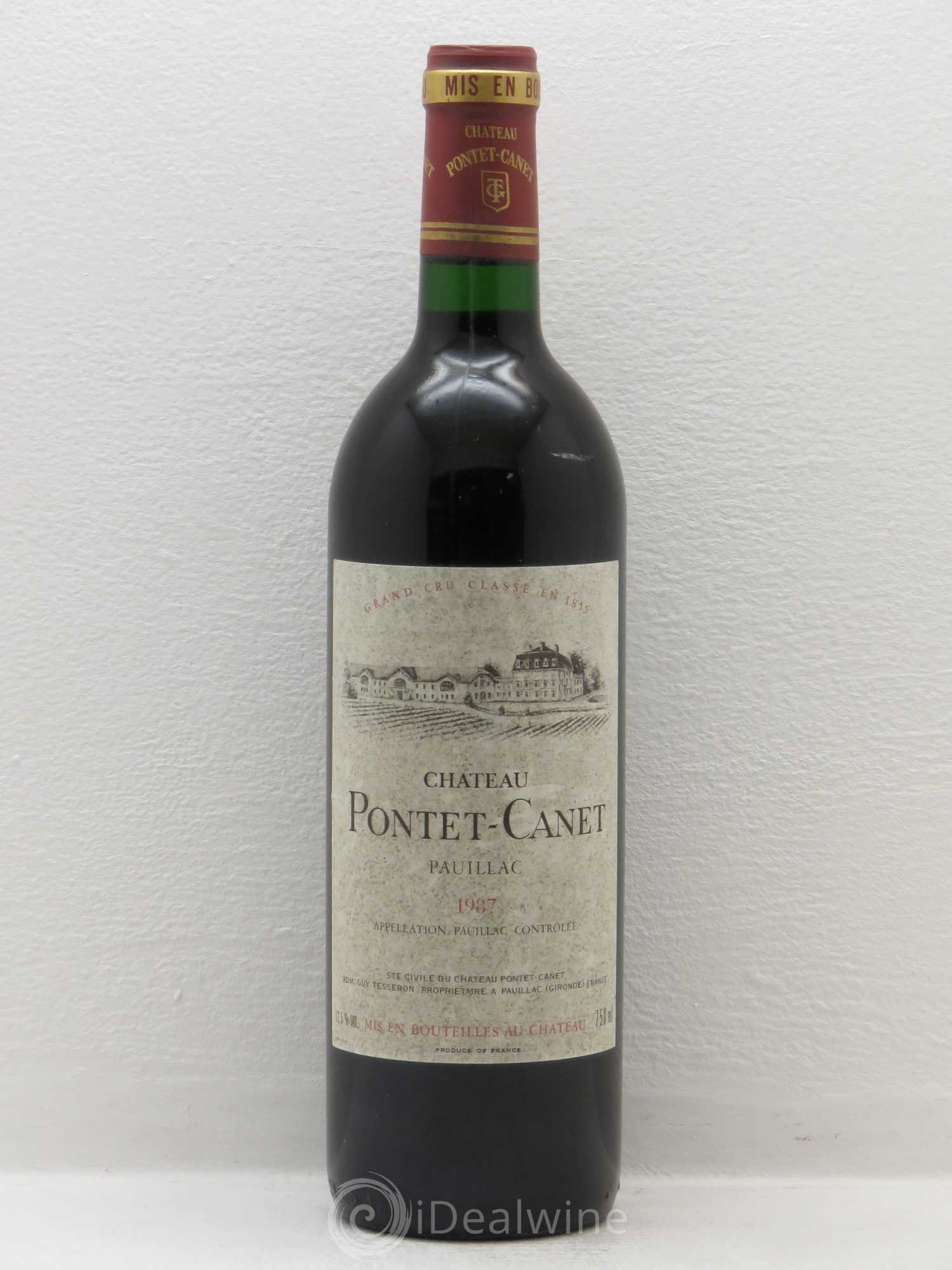 Château Pontet Canet 5ème Grand Cru Classé 1987 - Lot de 1 bouteille - 0