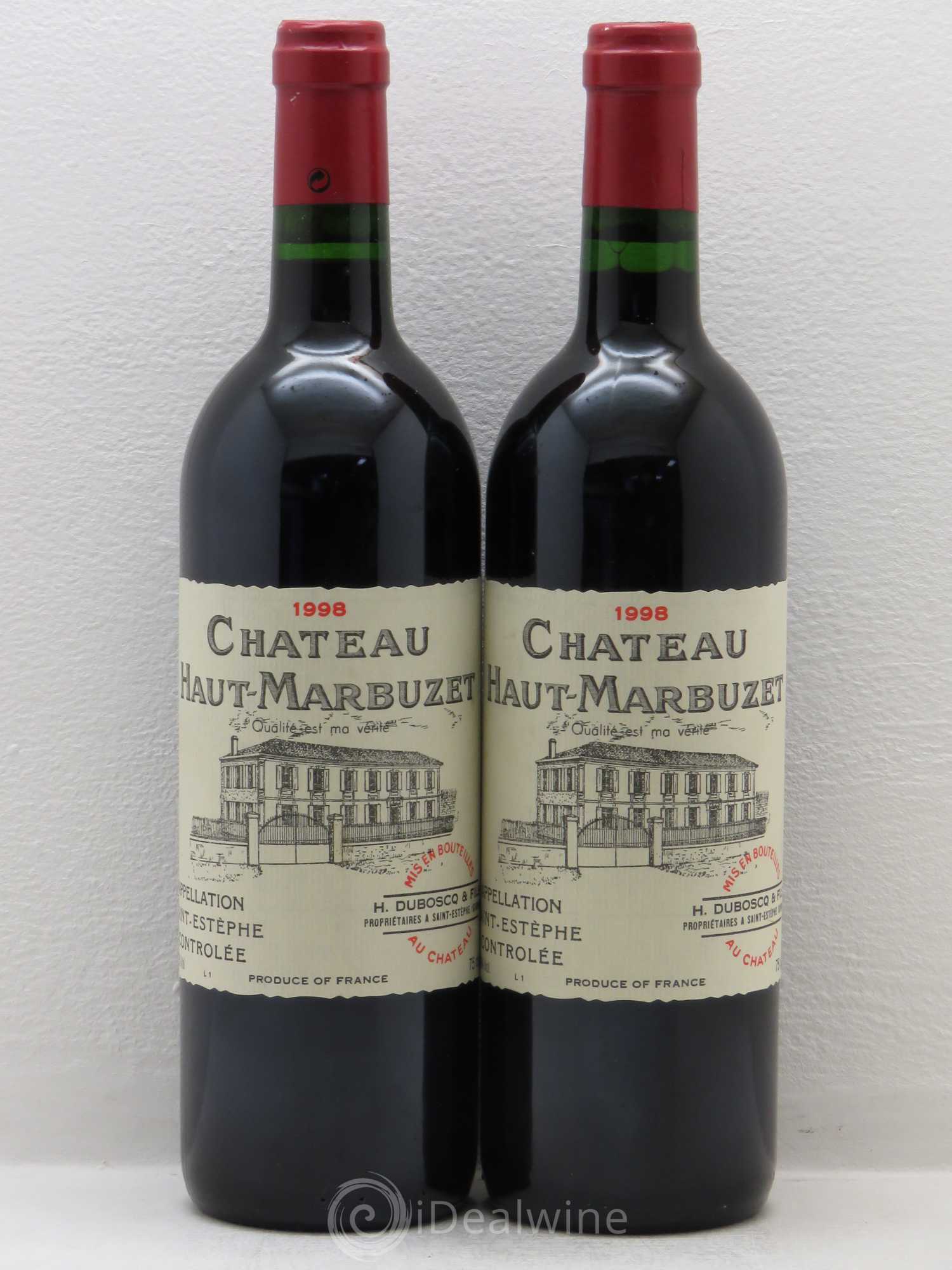 Château Haut Marbuzet 1998 - Lot de 2 bouteilles - 0