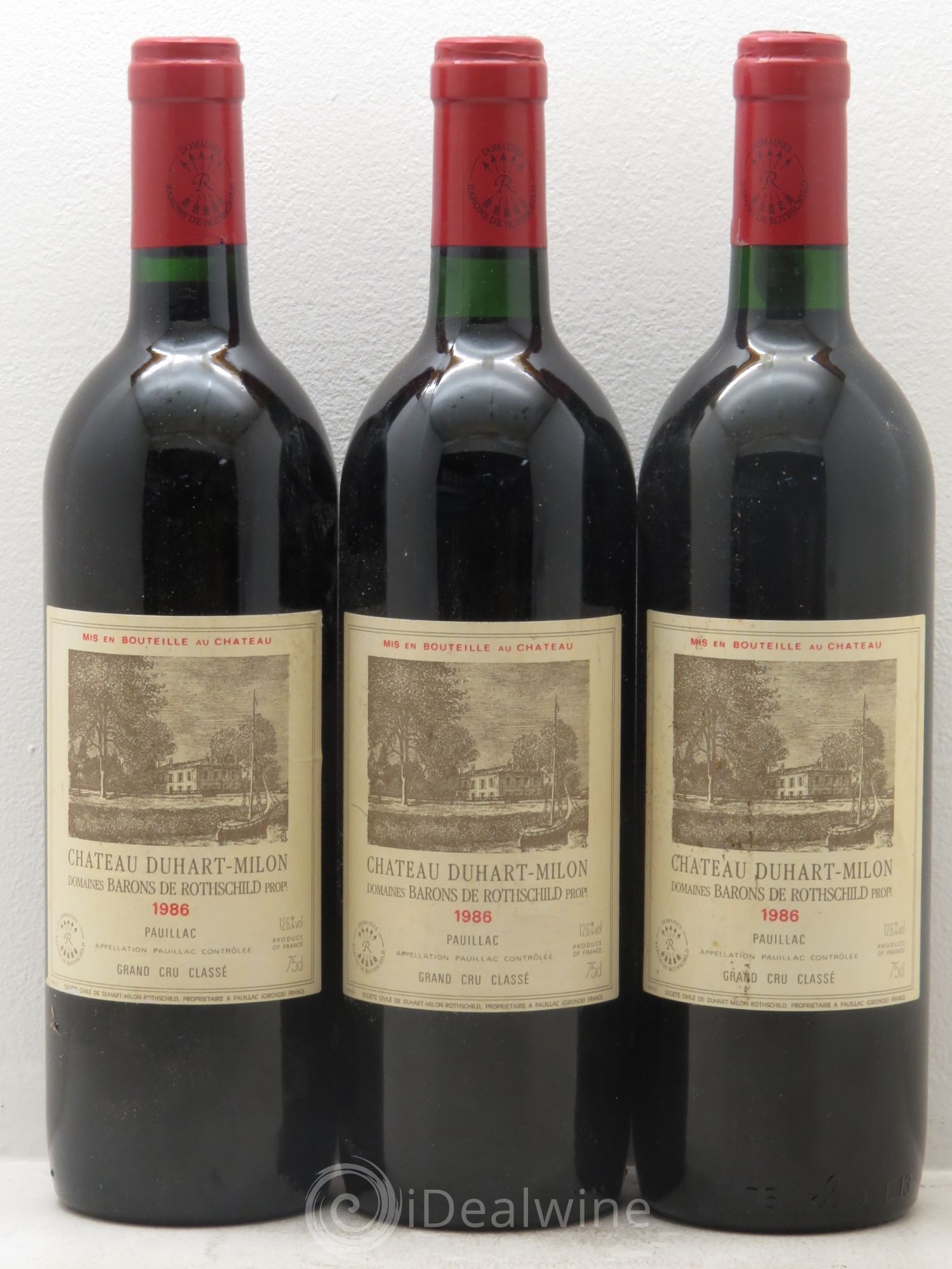 Château Duhart-Milon 4ème Grand Cru Classé 1986 - Lot de 3 bouteilles - 0