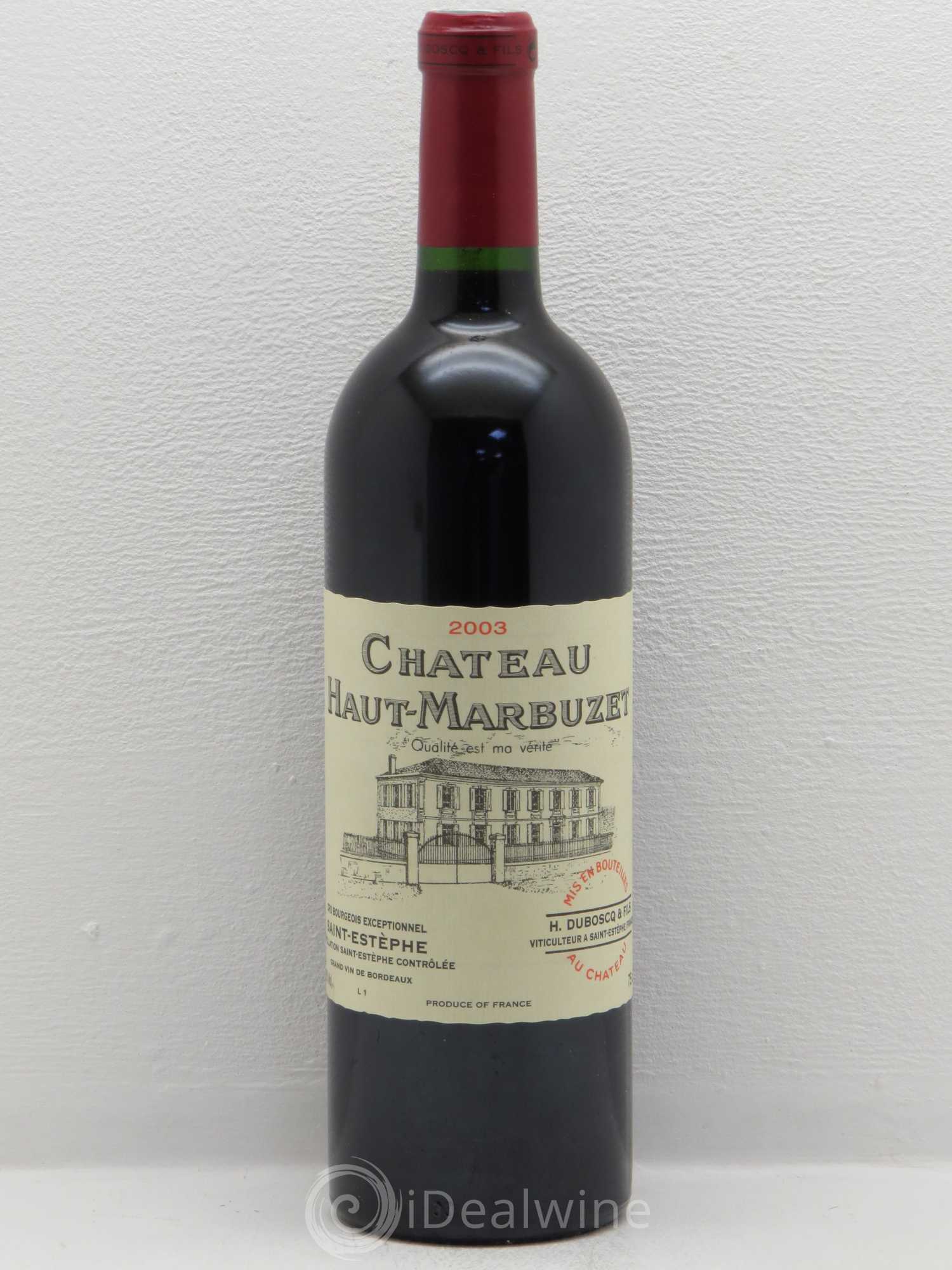 Château Haut Marbuzet 2003 - Lot de 1 bouteille - 0