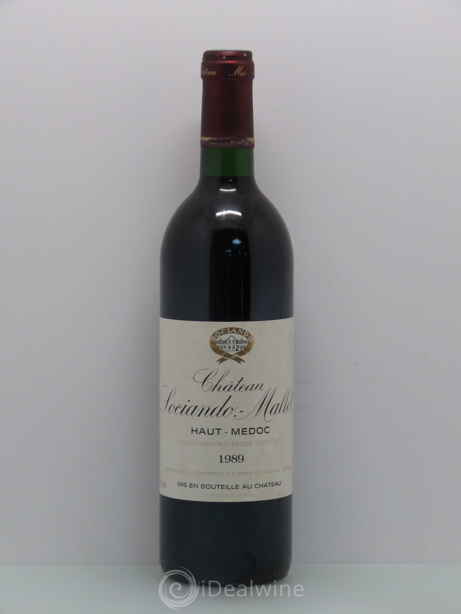 Château Sociando Mallet 1989 - Lot de 1 bouteille - 0