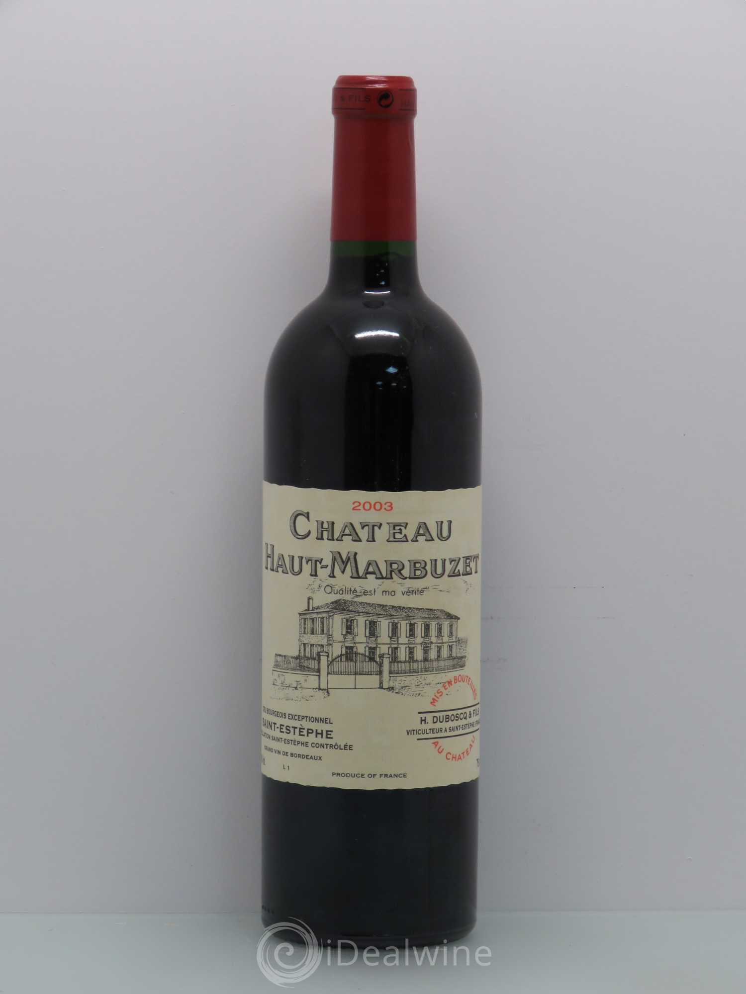 Château Haut Marbuzet 2003 - Lot de 1 bouteille - 0