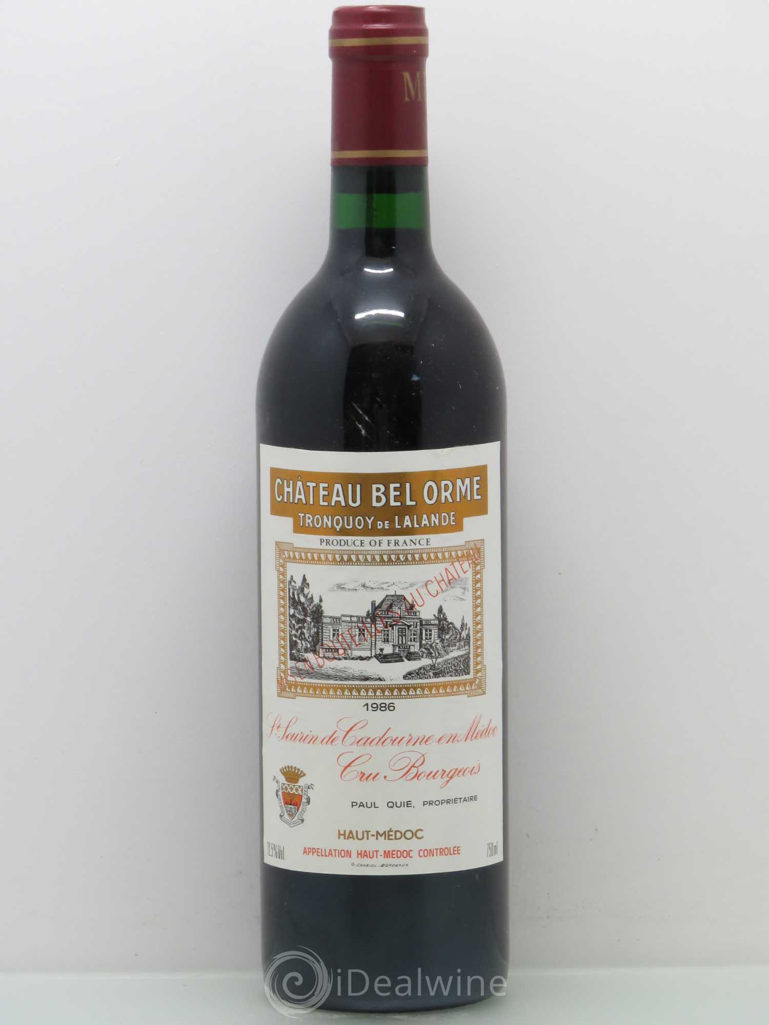 Château Bel Orme Tronquoy de Lalande Cru Bourgeois 1986 - Lot de 1 bouteille - 0