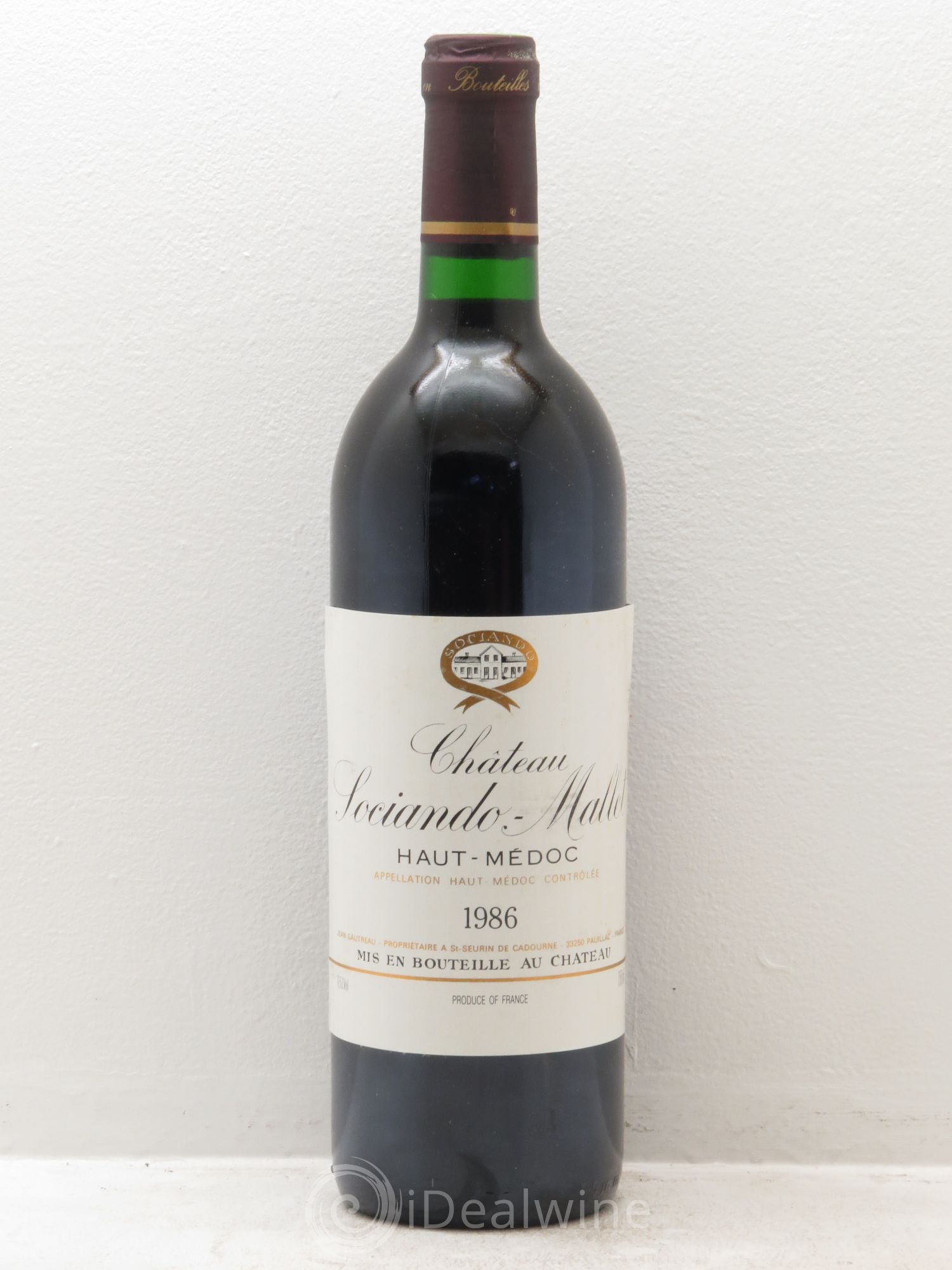 Château Sociando Mallet 1986 - Lot de 1 bouteille - 0