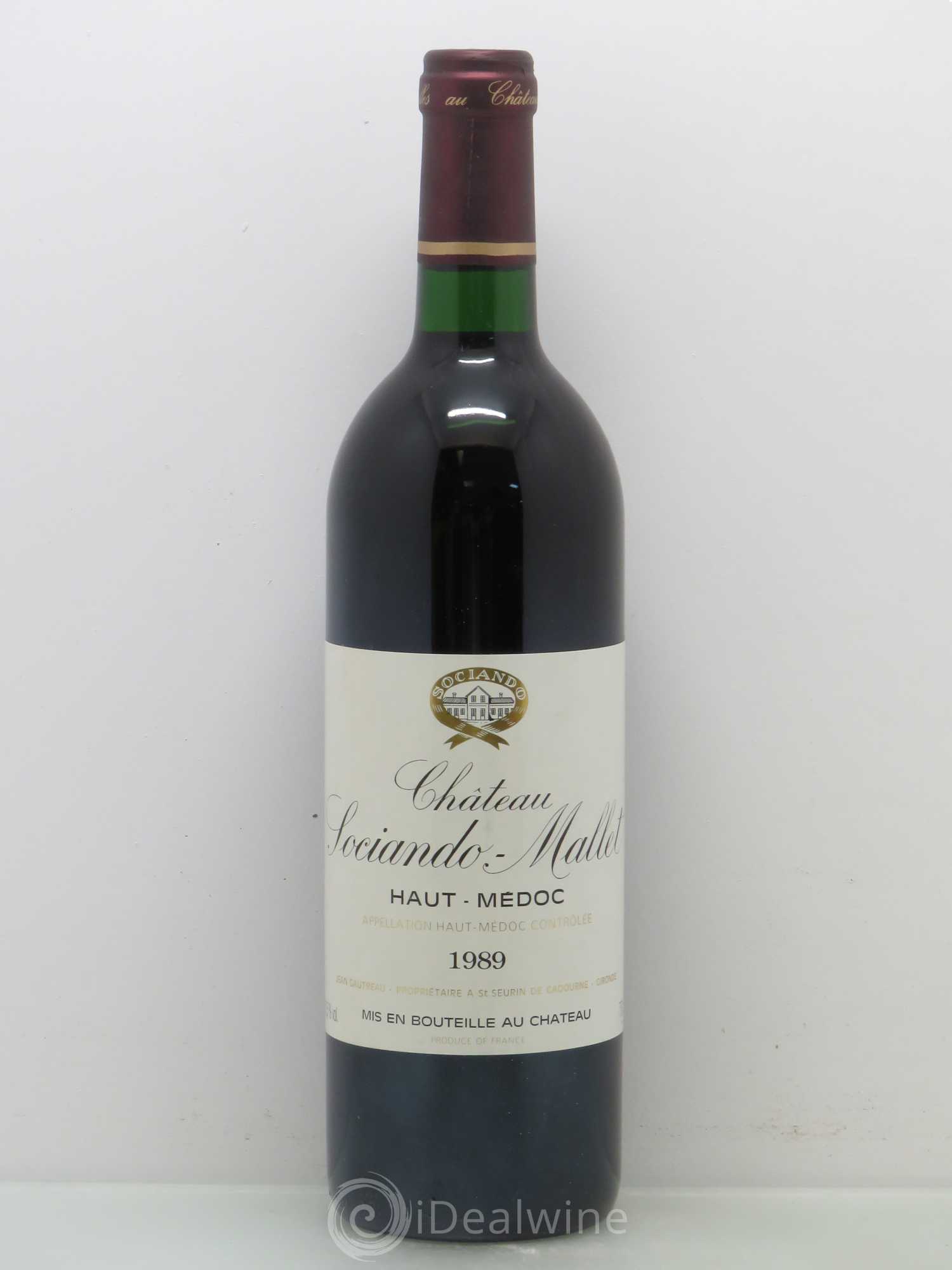Château Sociando Mallet 1989 - Lot de 1 bouteille - 0