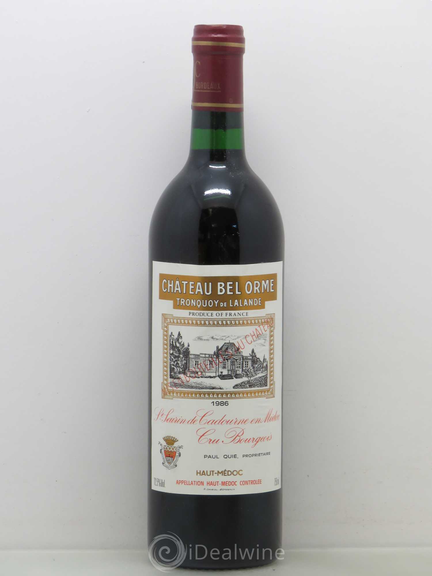 Château Bel Orme Tronquoy de Lalande Cru Bourgeois 1986 - Lot de 1 bouteille - 0