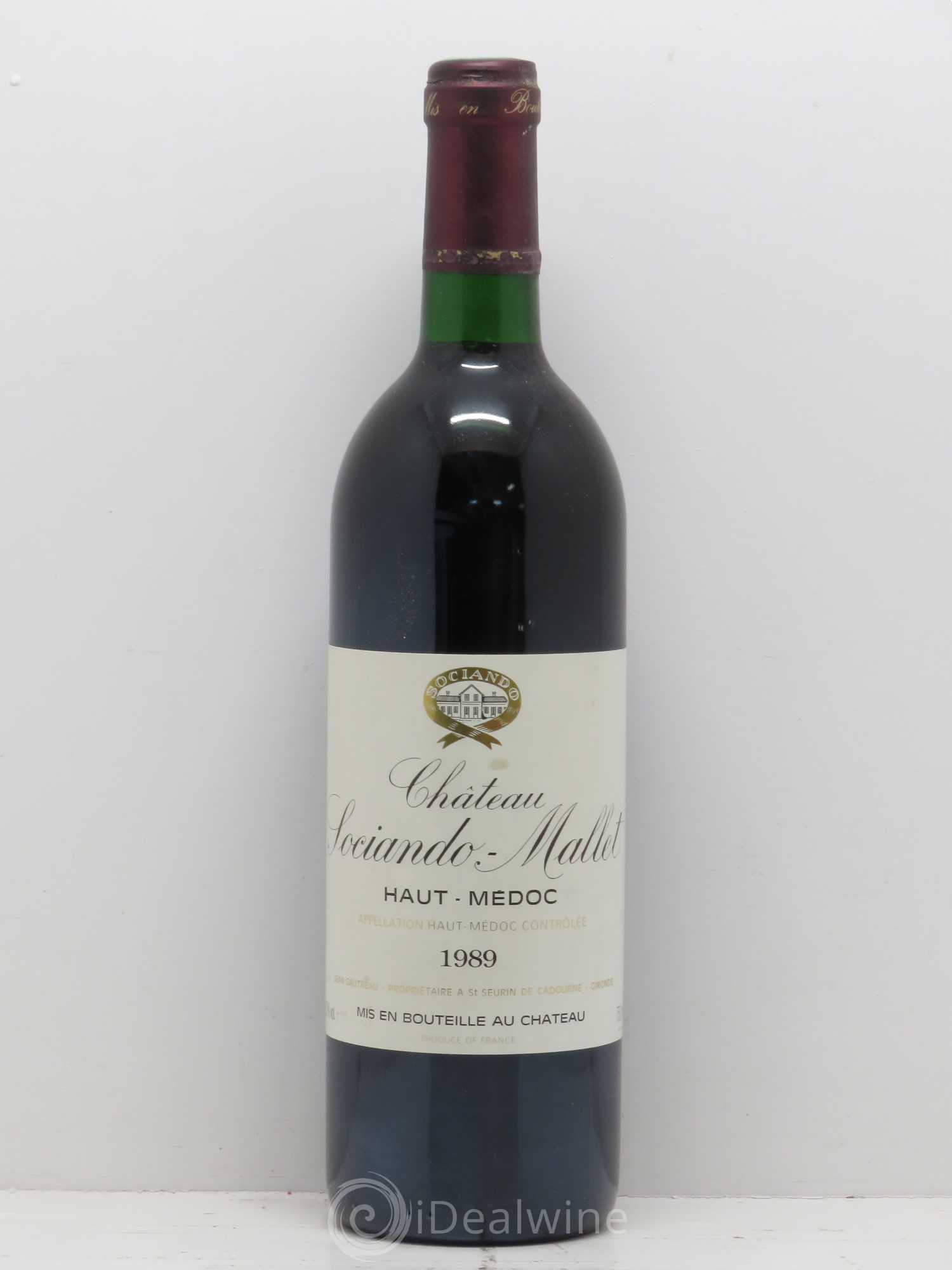 Château Sociando Mallet 1989 - Lot de 1 bouteille - 0