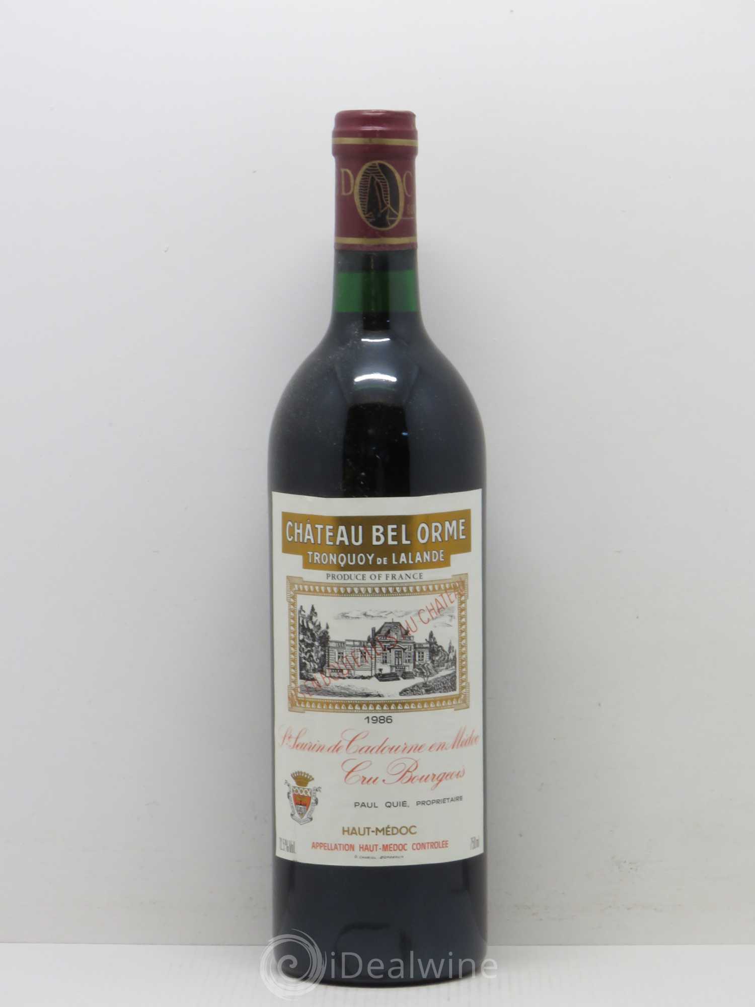 Château Bel Orme Tronquoy de Lalande Cru Bourgeois 1986 - Lot de 1 bouteille - 0