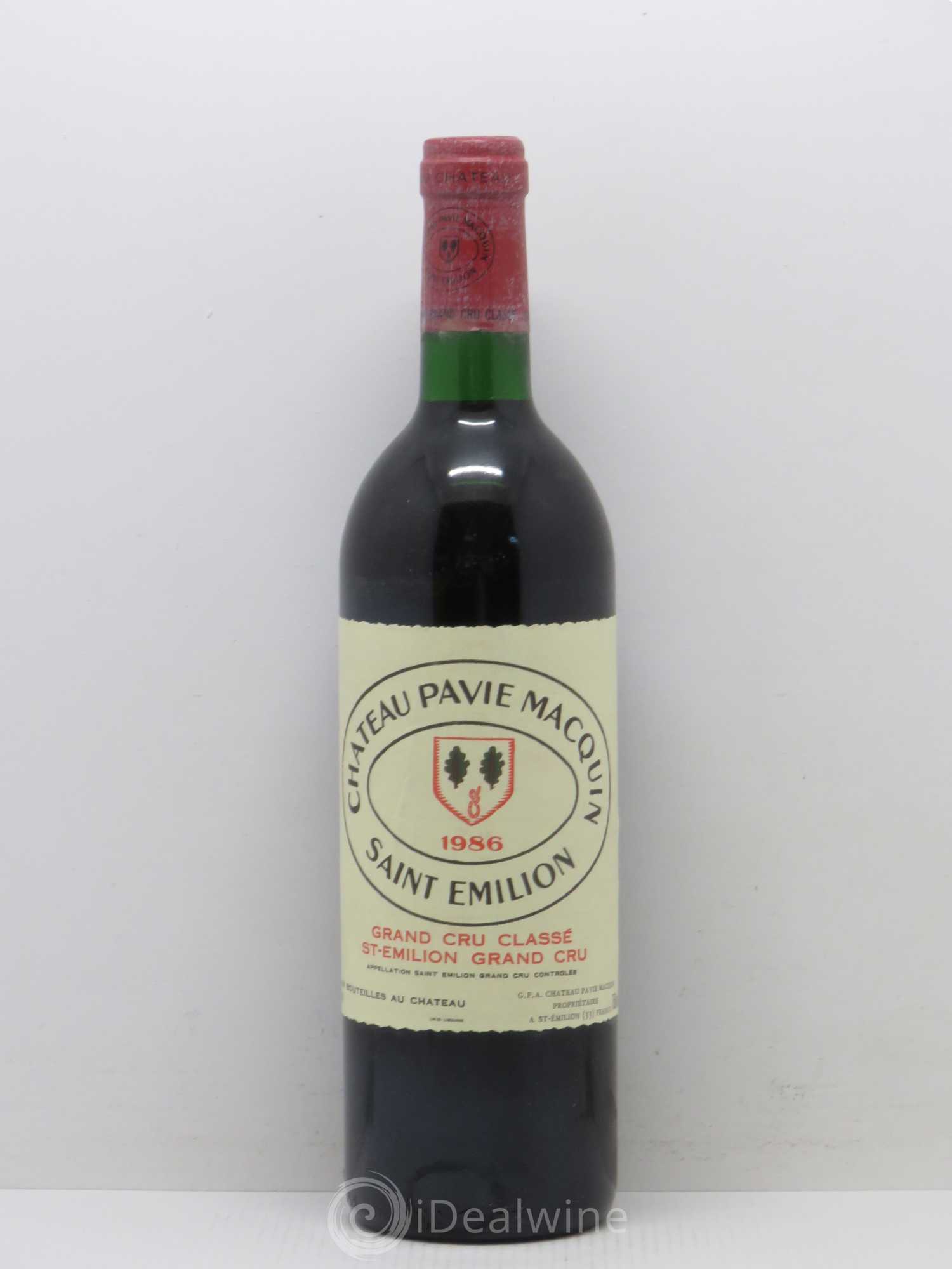 Château Pavie Macquin 1er Grand Cru Classé B 1986 - Lot de 1 bouteille - 0