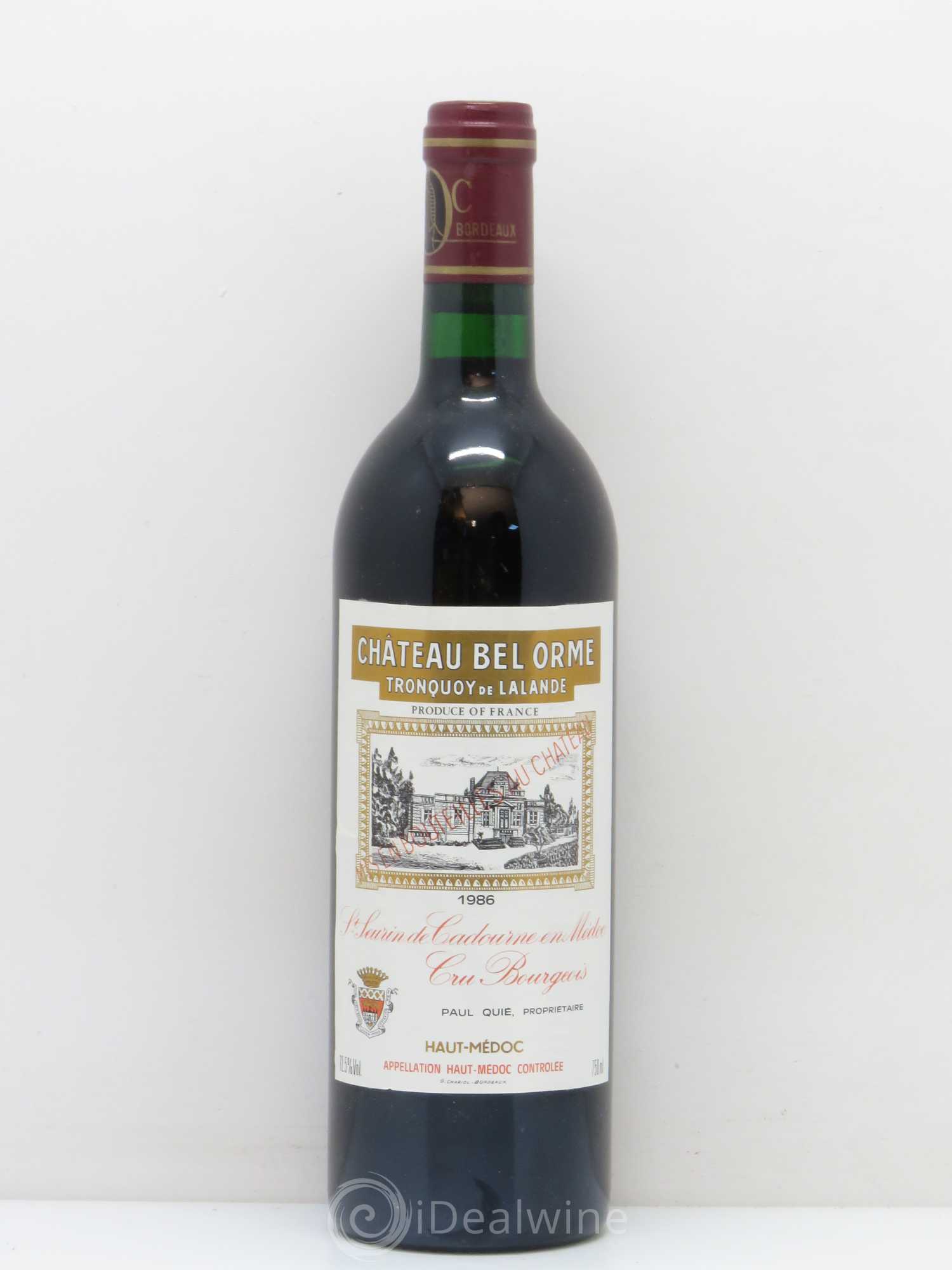 Château Bel Orme Tronquoy de Lalande Cru Bourgeois 1986 - Lot de 1 bouteille - 0