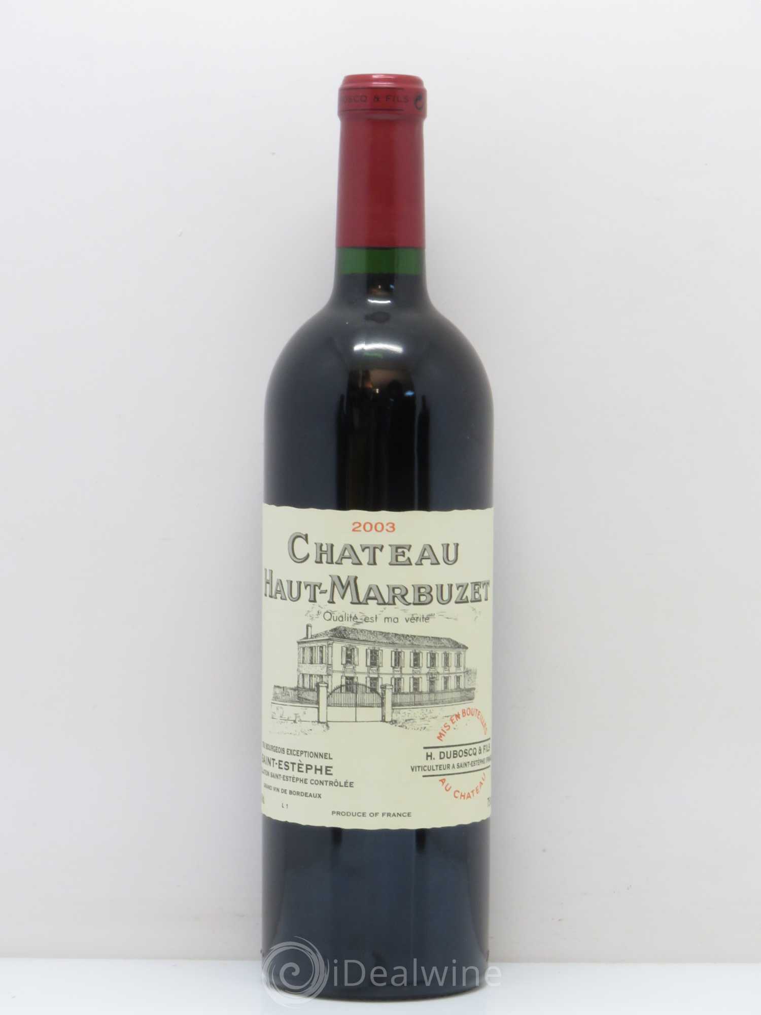 Château Haut Marbuzet 2003 - Lot de 1 bouteille - 0