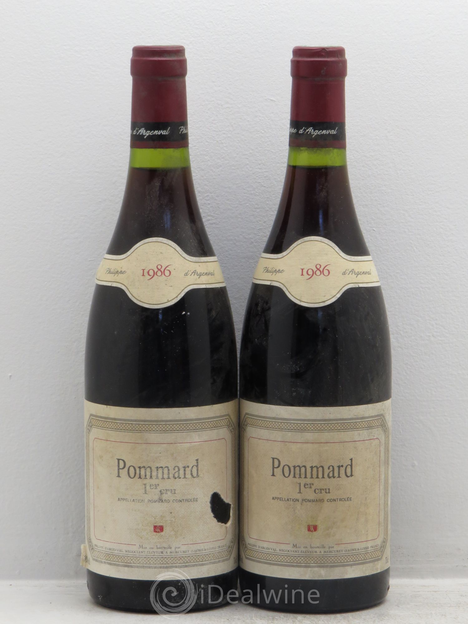Pommard 1er Cru Philippe d'Argenval 1986 - Lot de 2 bouteilles - 0