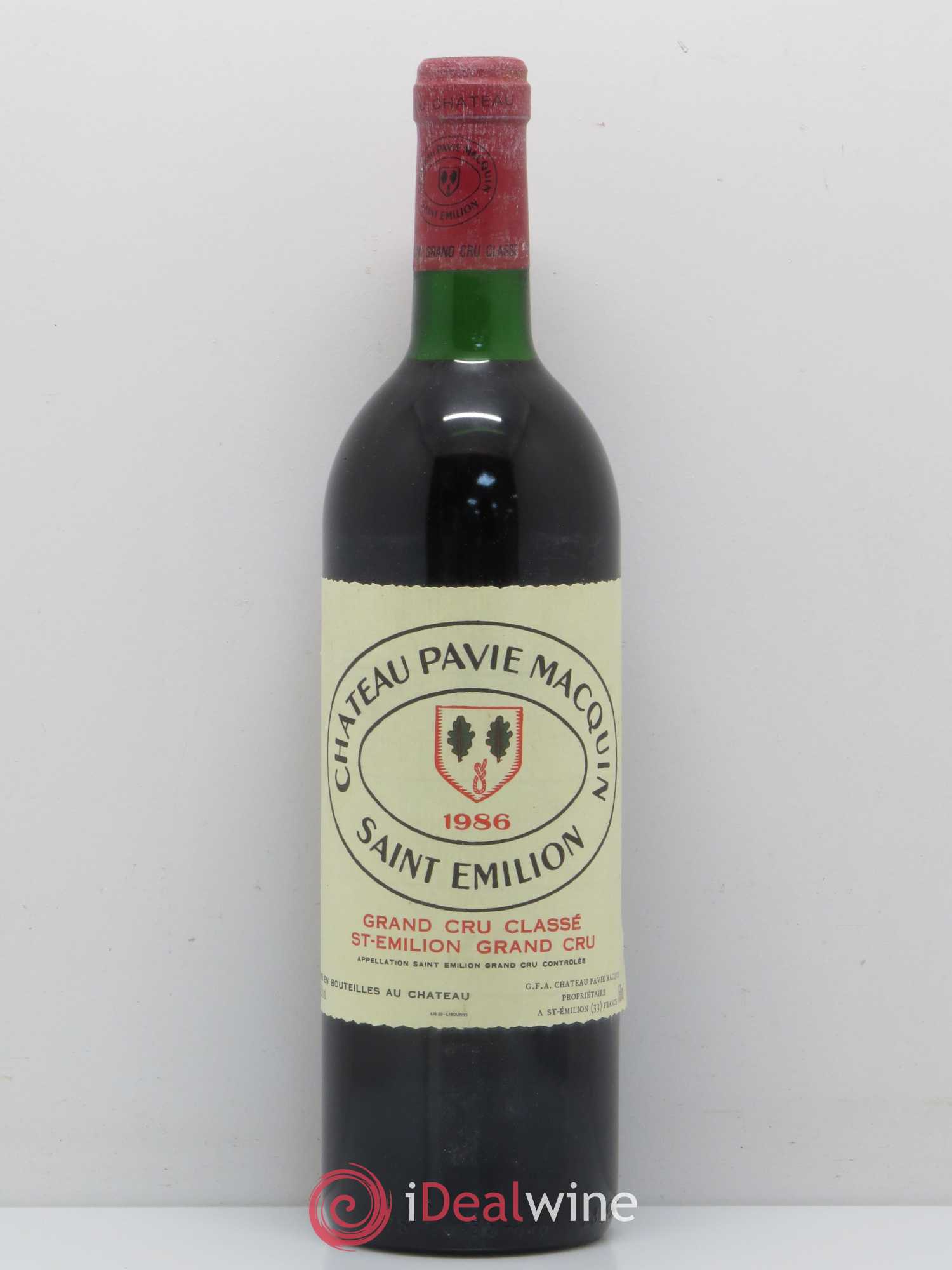Château Pavie Macquin 1er Grand Cru Classé B 1986 - Lot de 1 bouteille - 0