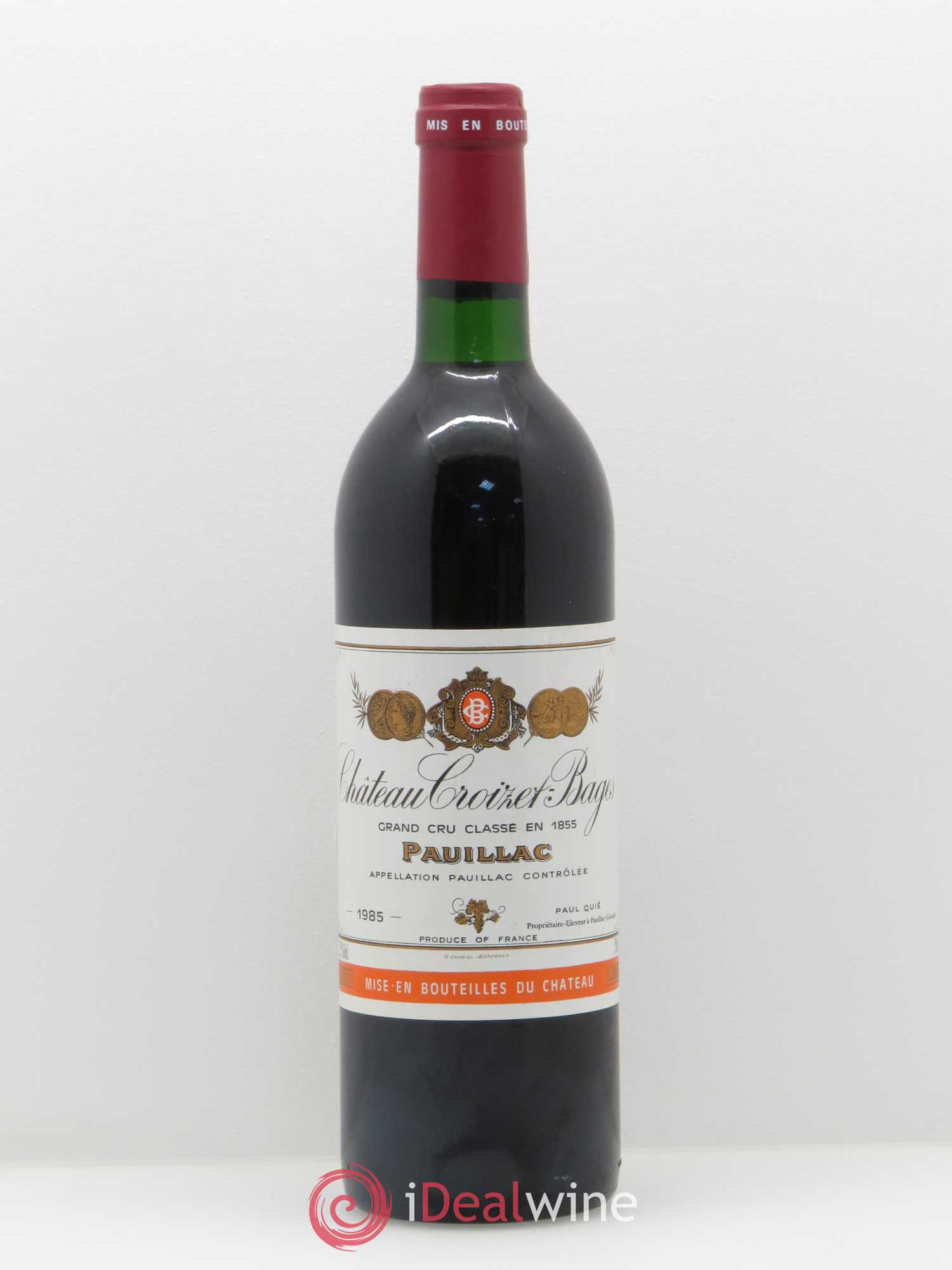 Château Croizet Bages 5ème Grand Cru Classé 1985 - Lot de 1 bouteille - 0