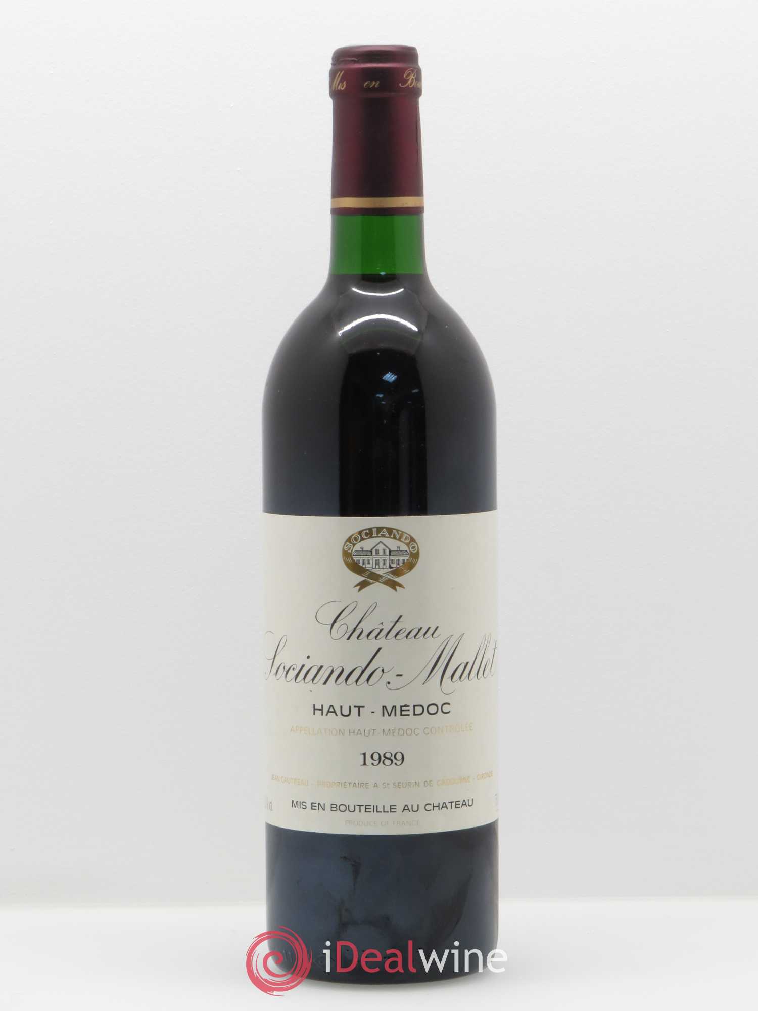 Château Sociando Mallet 1989 - Lot de 1 bouteille - 0