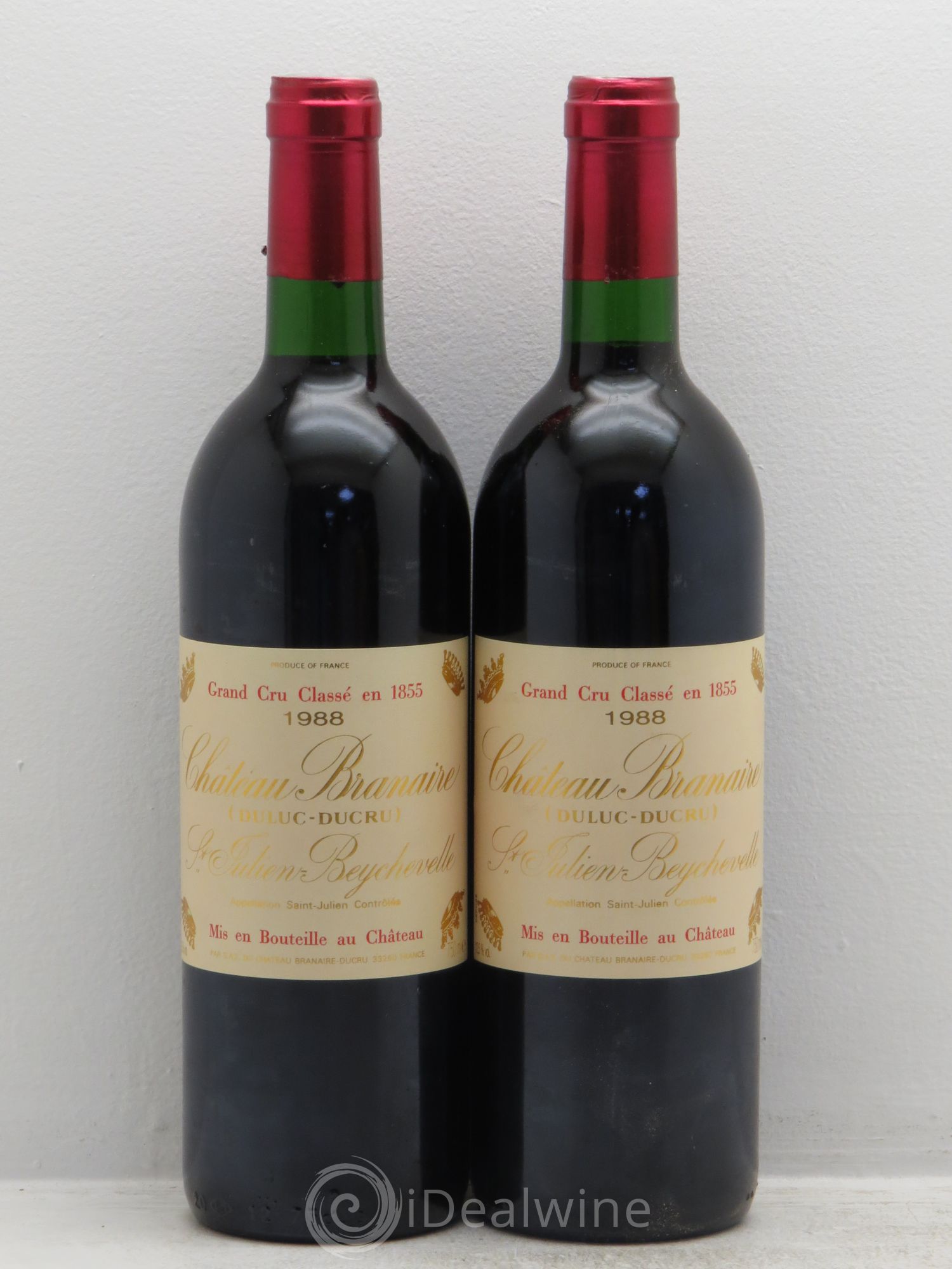 Château Branaire Ducru 4ème Grand Cru Classé 1988 - Lot de 2 bouteilles - 0