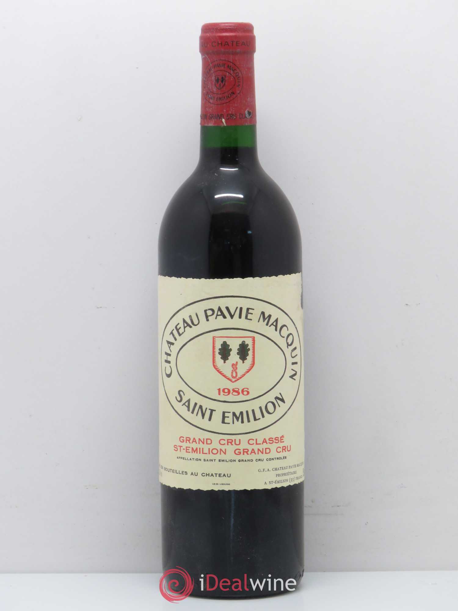 Château Pavie Macquin 1er Grand Cru Classé B 1986 - Lot de 1 bouteille - 0