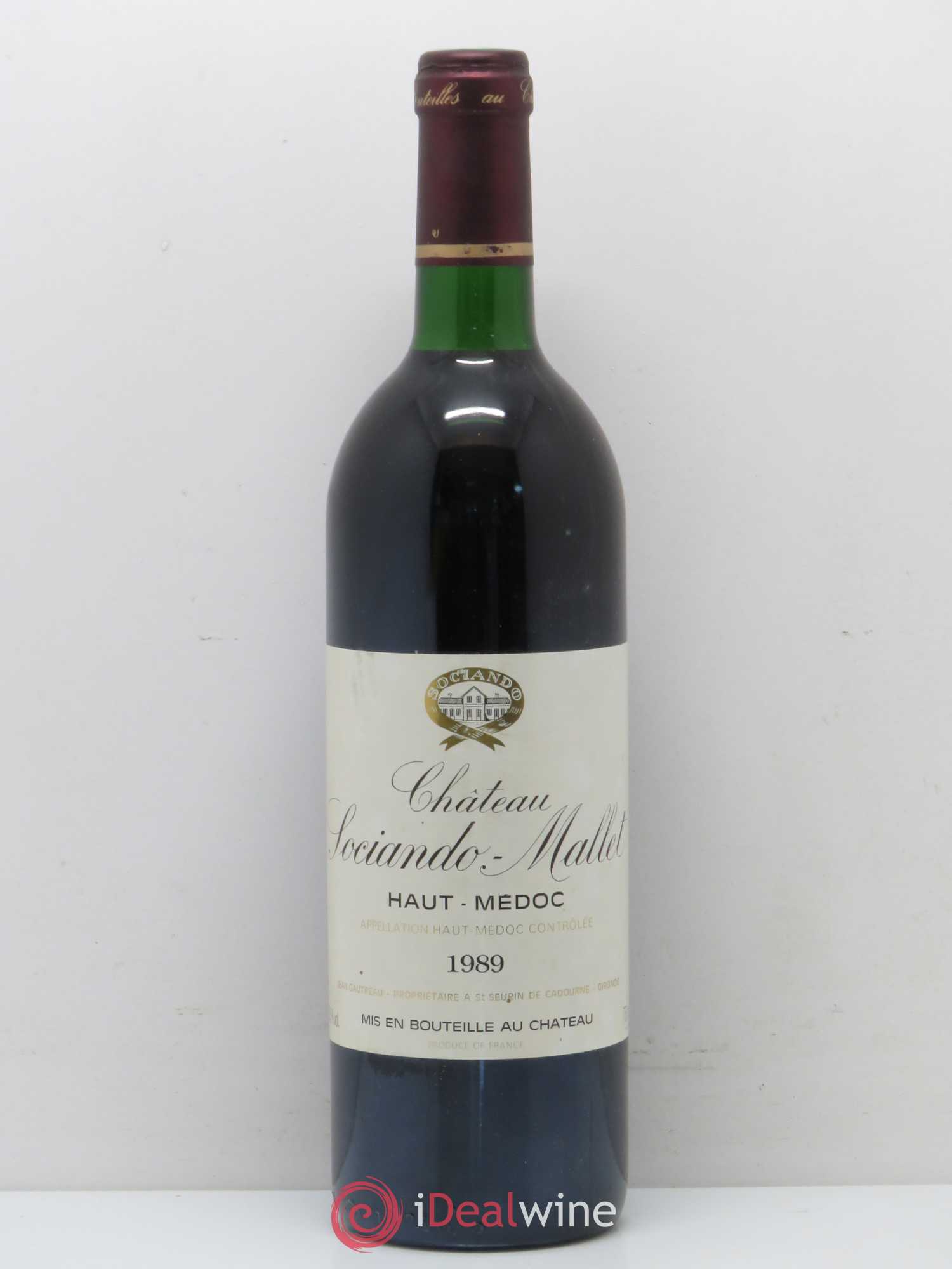 Château Sociando Mallet 1989 - Lot de 1 bouteille - 0