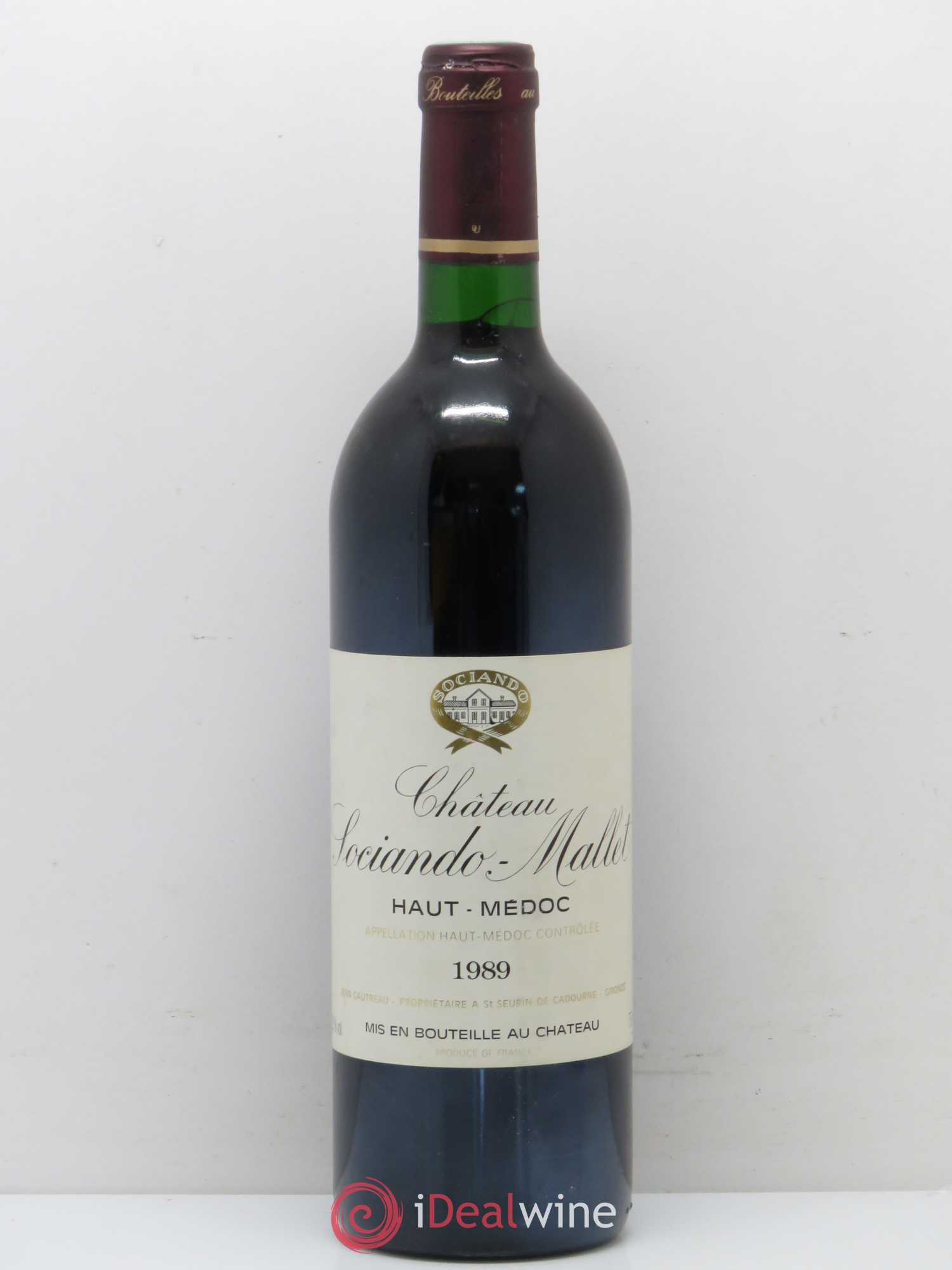 Château Sociando Mallet 1989 - Lot de 1 bouteille - 0