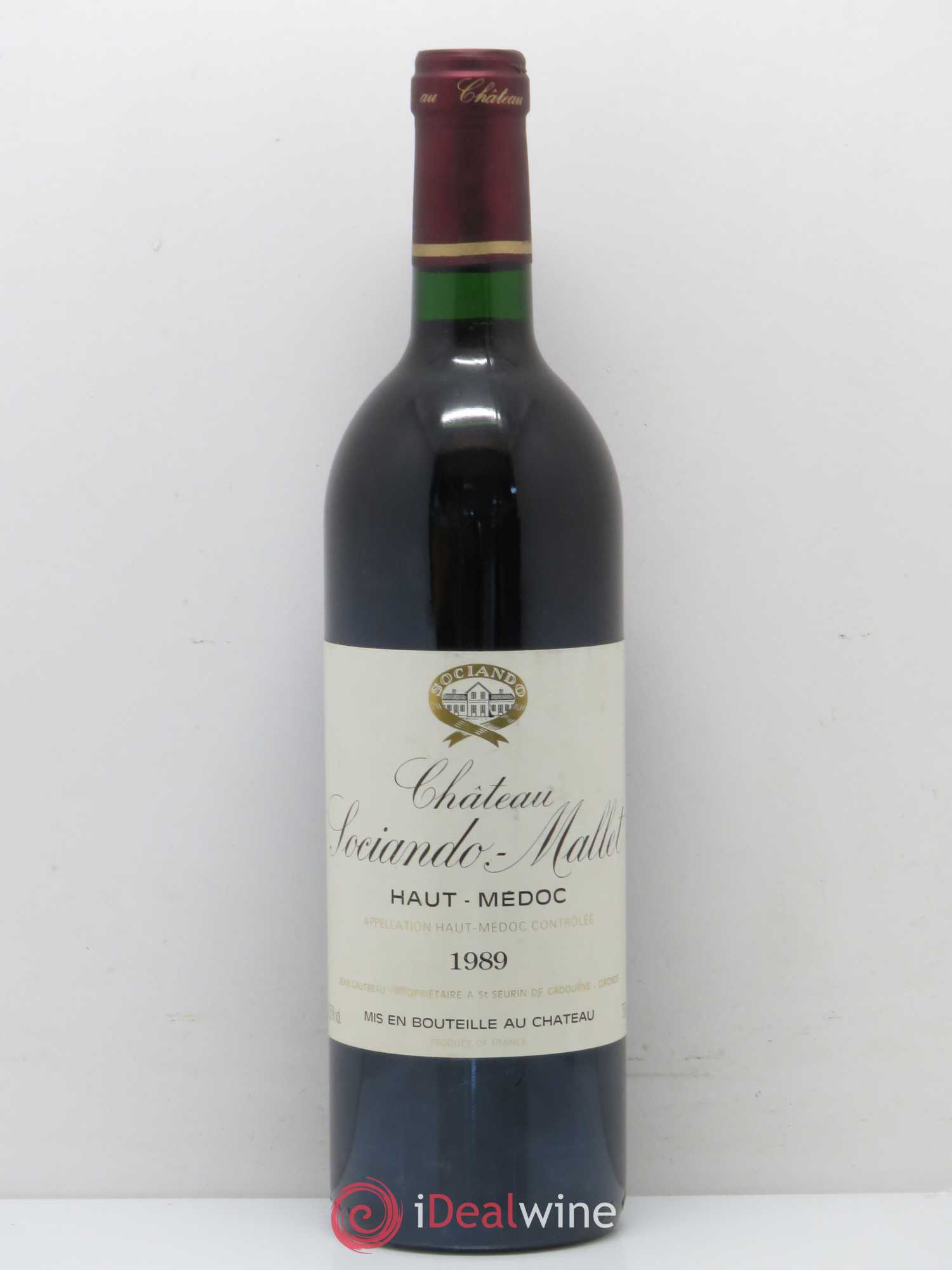 Château Sociando Mallet 1989 - Lot de 1 bouteille - 0